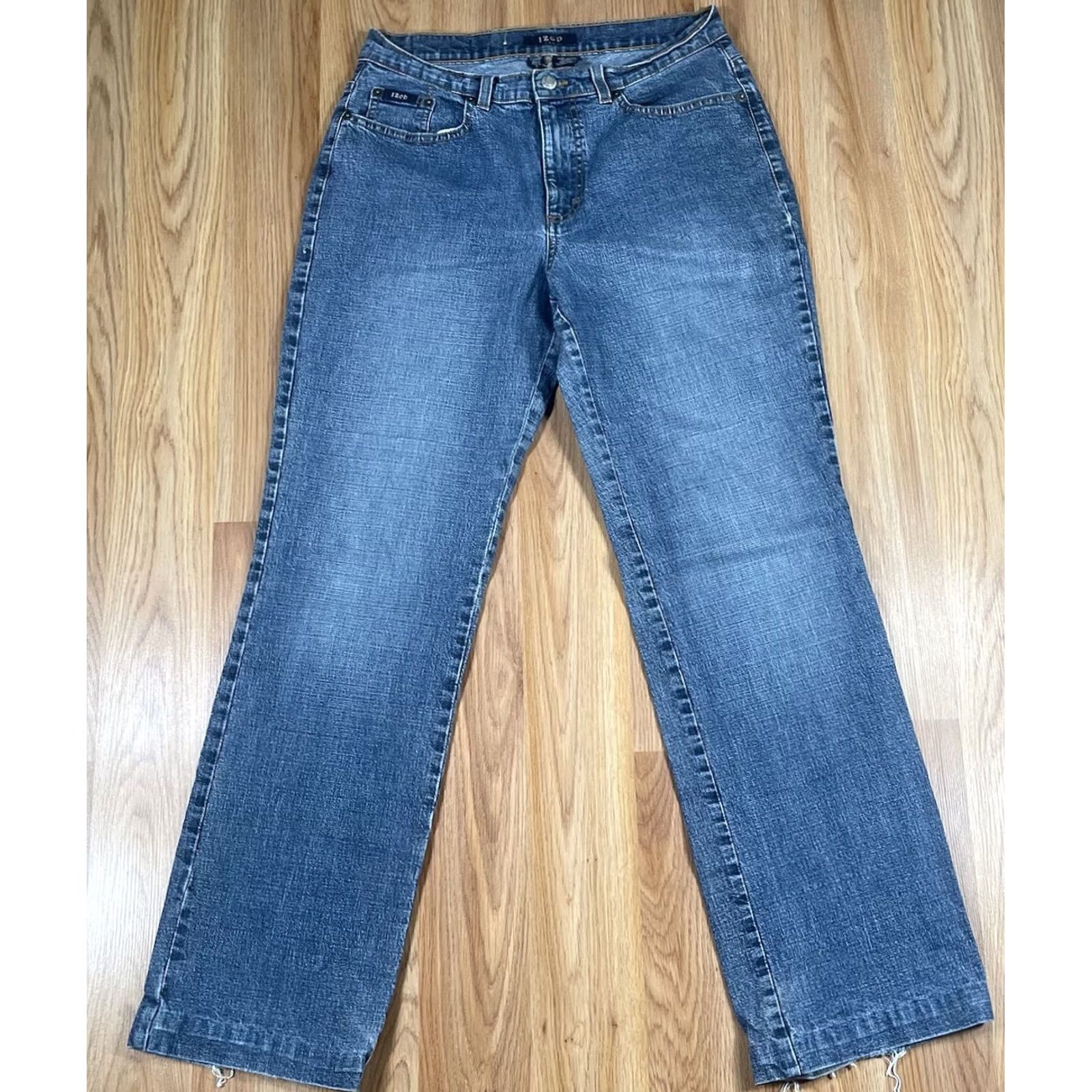 Izod IZOD Jeans Womens 8 Straight Leg High Rise Blue Denim Cotton Spandex Size 30" / US 8 / IT 44 - 2 Thumbnail