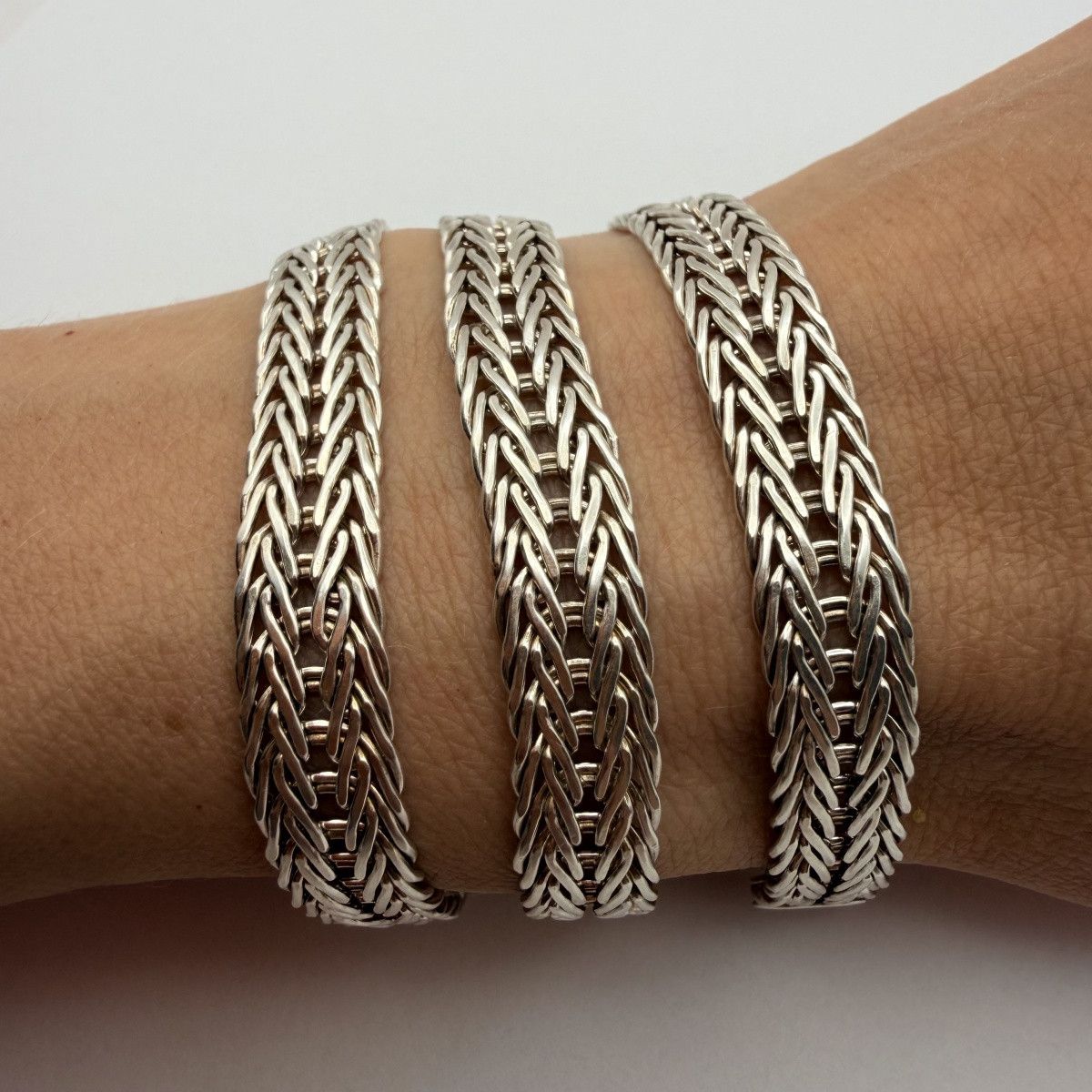 Sterling Silver Vintage Sterling Silver 925 Men's Jewelry Wheat Chain 50cm Size ONE SIZE - 7 Thumbnail