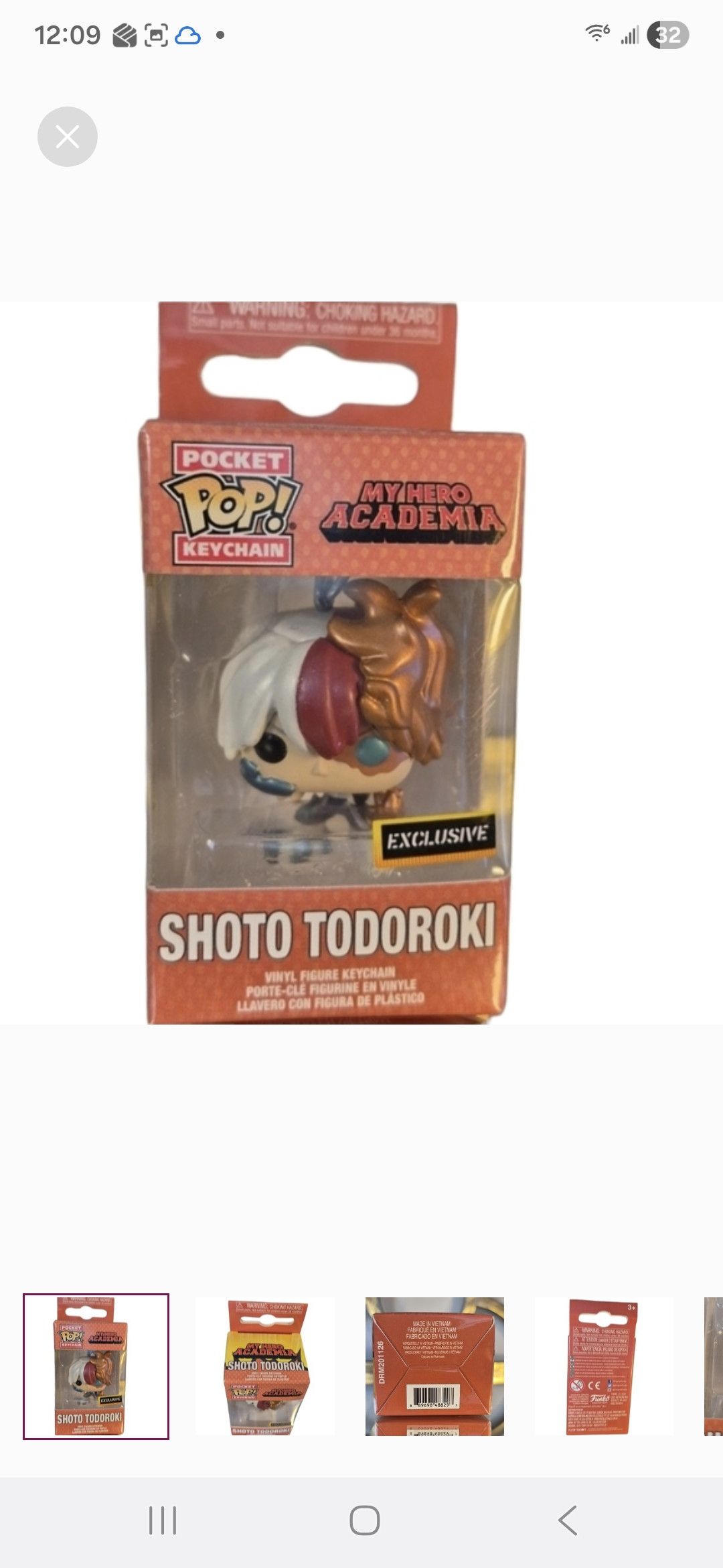 Other Funko × My Hero Academia Shoto Todoroki Pocket POP Keychain Size ONE SIZE - 1 Thumbnail