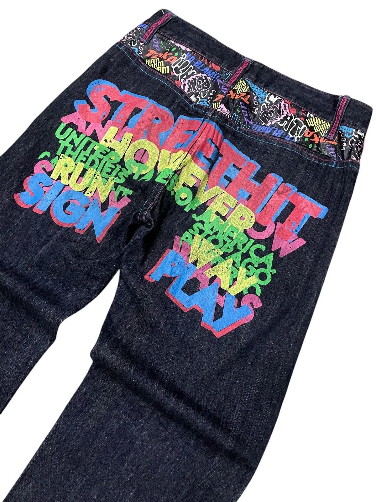 KOJIMA GENES × Red Monkey Clone Devgru Japan Comic Art Evisu Style Loose Jeans Size US 30 / EU 46 - 5 Thumbnail