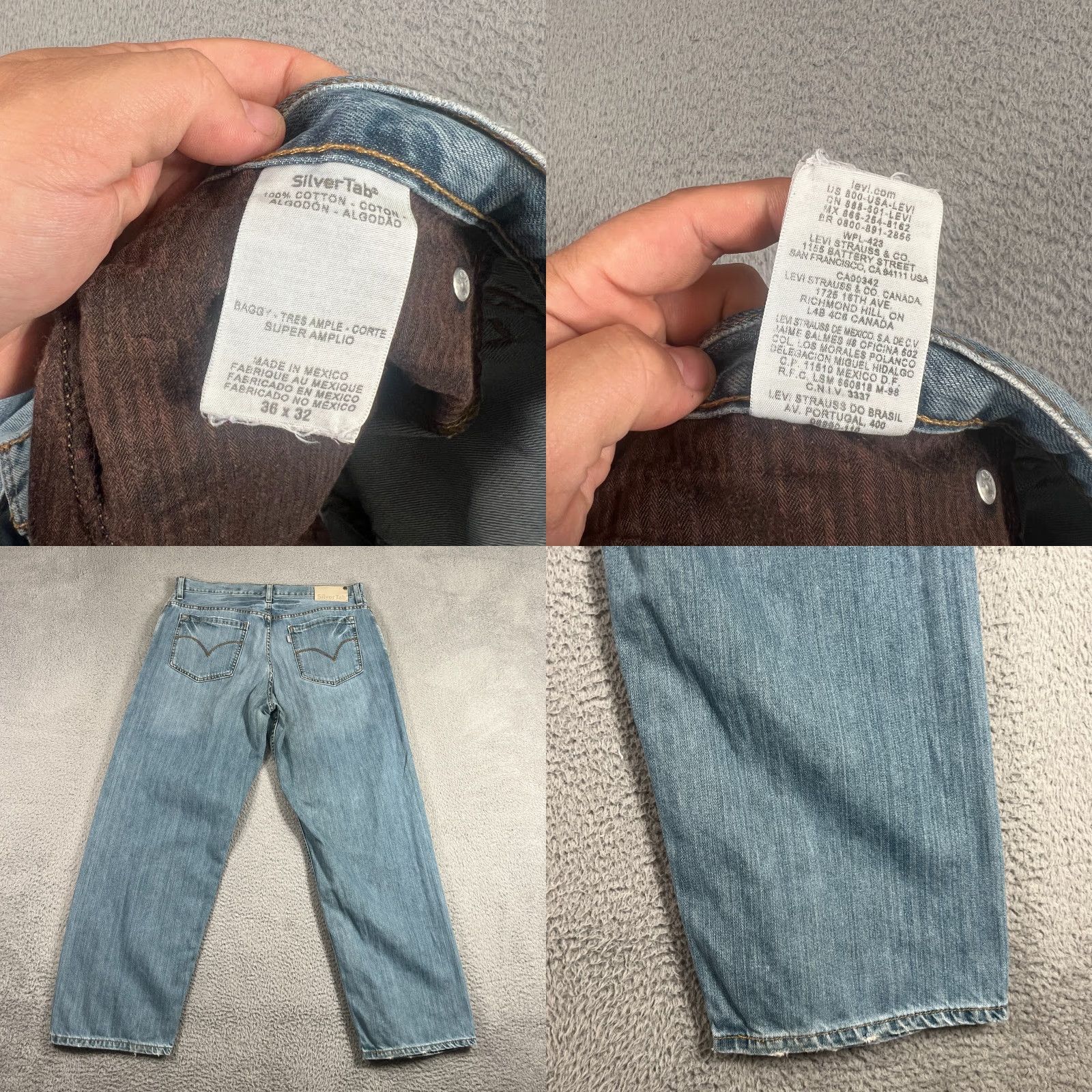 Levi's Levi's Jeans Men’s 34 Regular Fit Blue Distressed Wide-Leg Grunge Y2K Baggy Denim Size US 34 / EU 50 - 8 Thumbnail