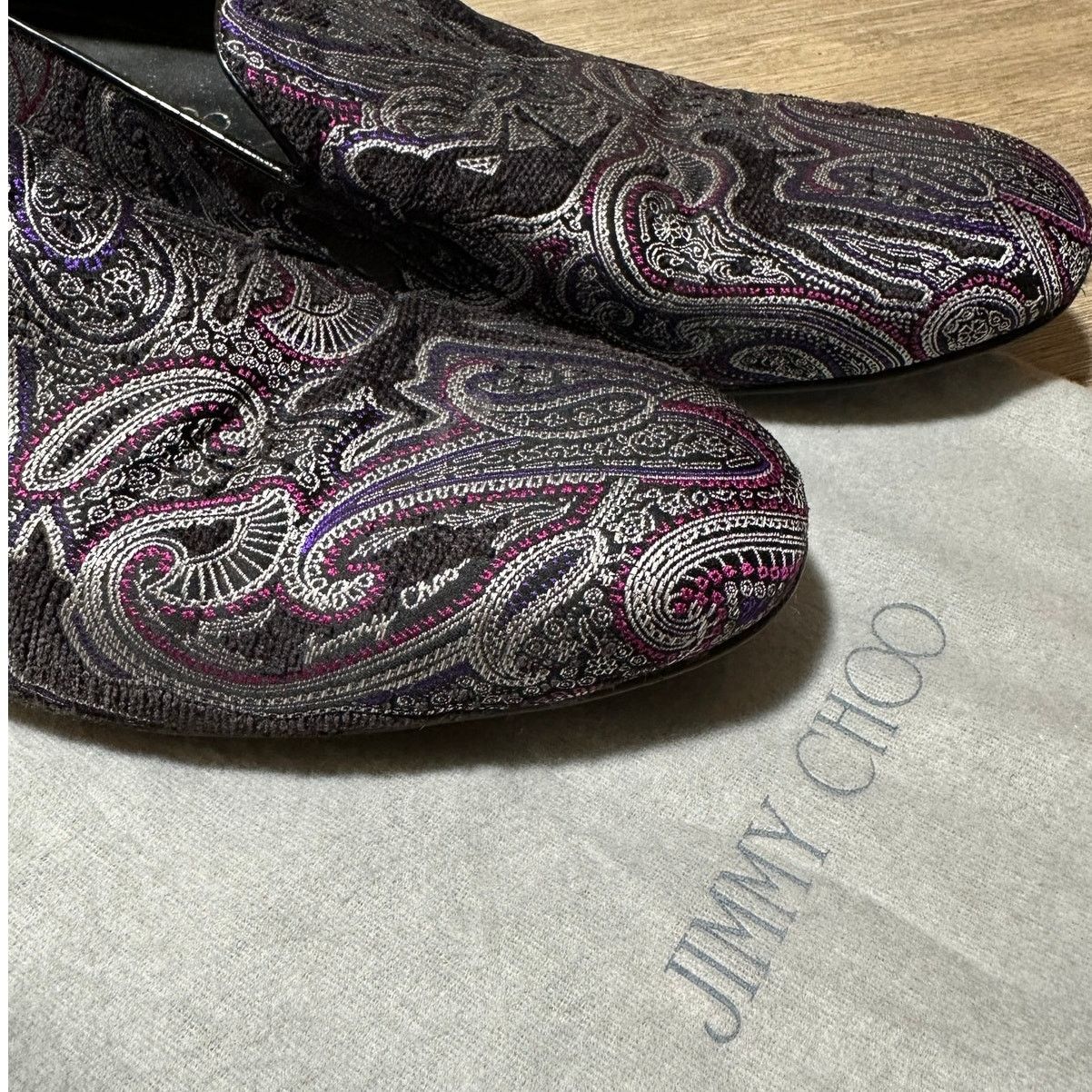Jimmy Choo Sloane Brocade paisley slip on loafers size 46 display picture 2