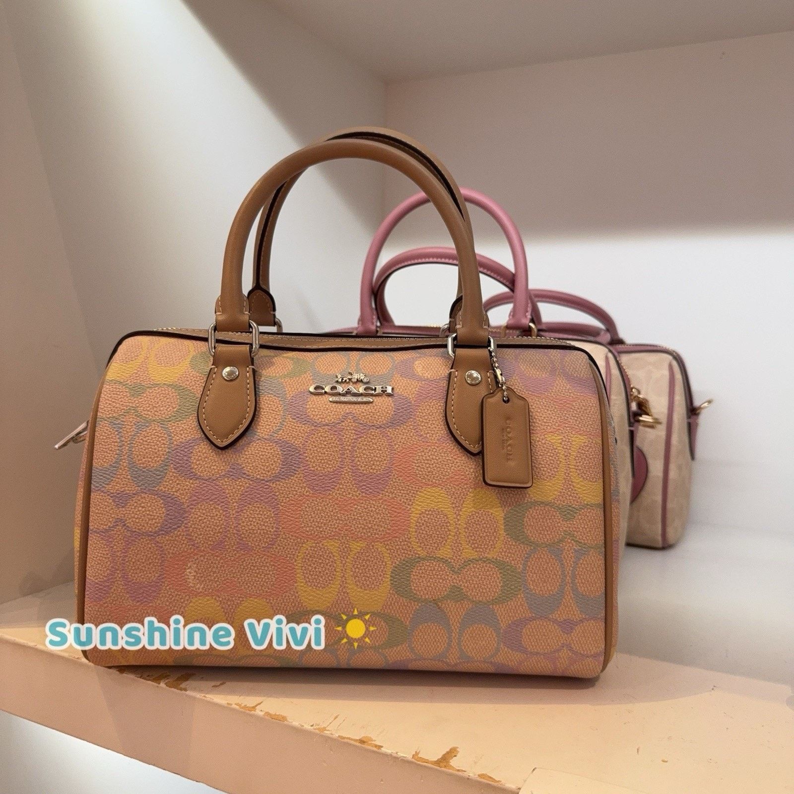 Coach NWT Coach Rowan Satchel Bag Rainbow CDA90 Sand Multi Size ONE SIZE - 2 Thumbnail