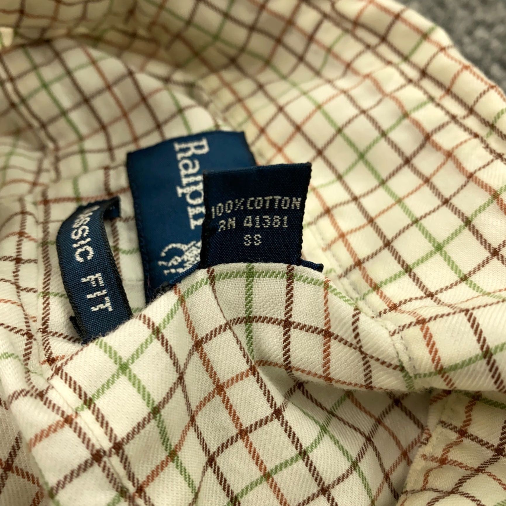 Ralph Lauren VINTAGE Ralph Lauren Shirt Men Size 17 Plaid Polo Pony Blue 100% Cotton Button-Up Long Sleeve Mens Regular Fit Adult Size US XL / EU 56 / 4 - 5 Thumbnail