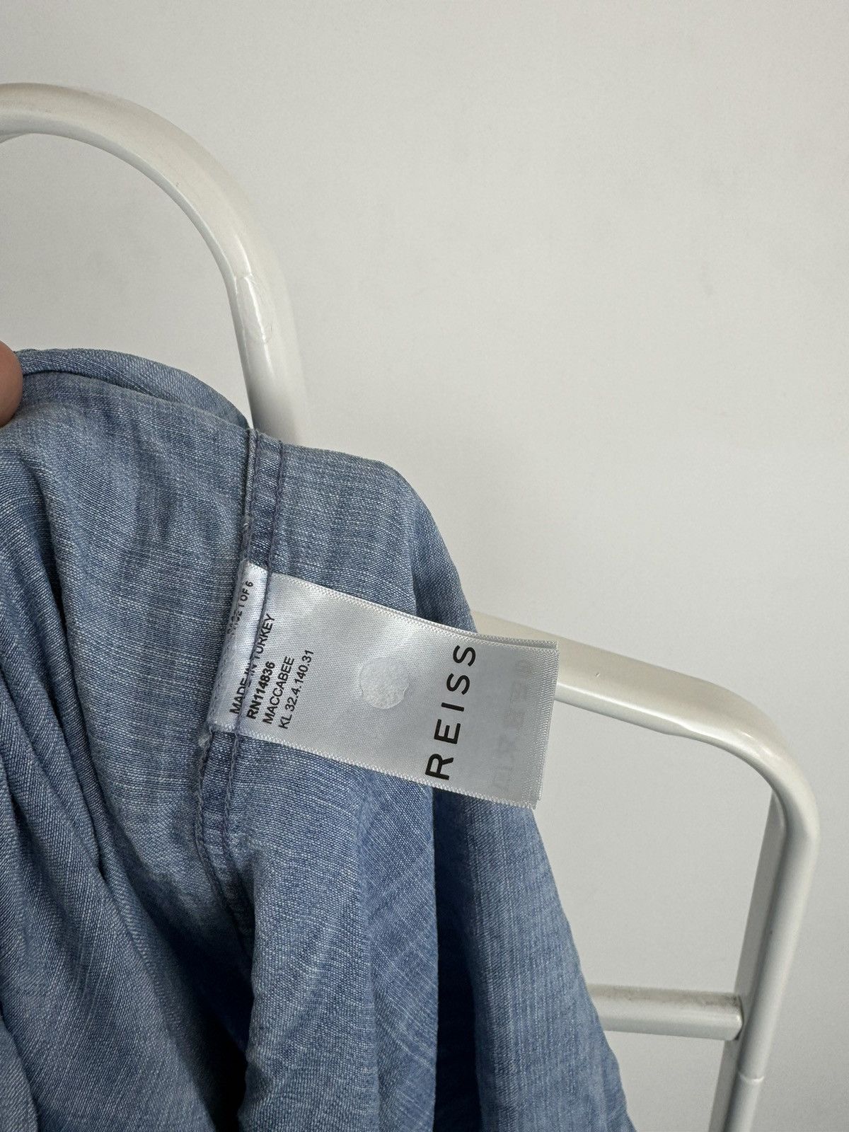 Reiss Reiss Washed Light Blue Shirt Sleeve Shirt Size US S / EU 44-46 / 1 - 4 Thumbnail