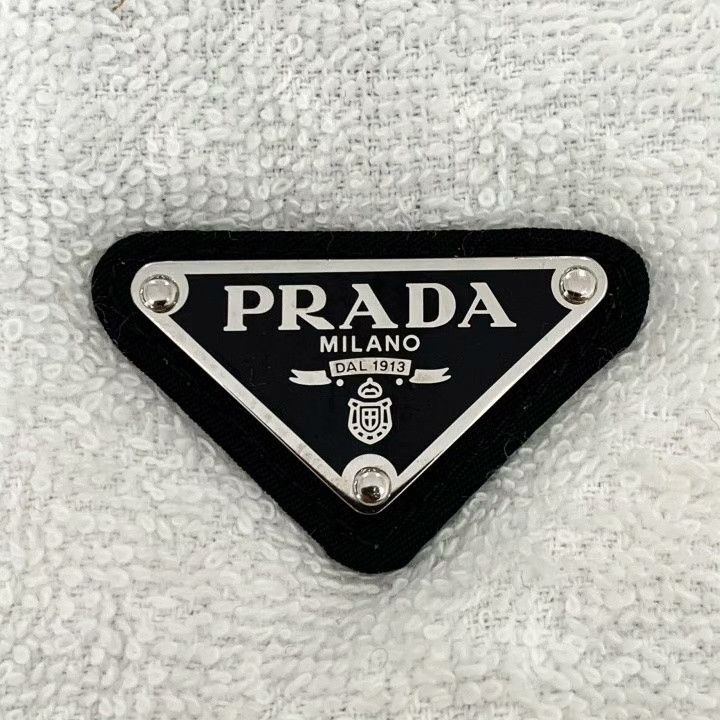 Prada Prada White Triangle Logo Cotton Towel Shorts Size US 40 / EU 56 - 5 Thumbnail