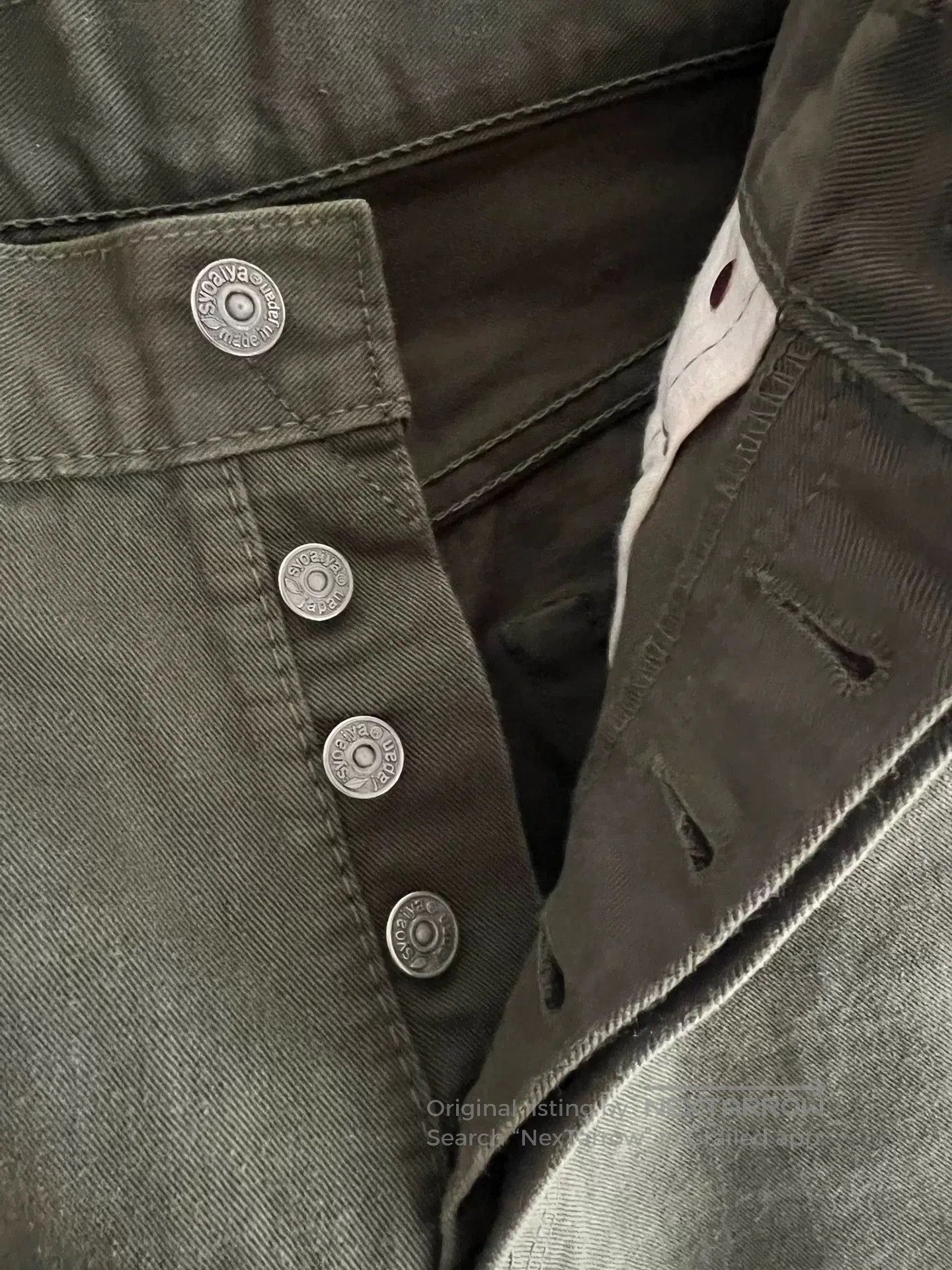 Pure Blue Japan military green denim pants from Pure Blue Japan. Size US 32 / EU 48 - 6 Thumbnail