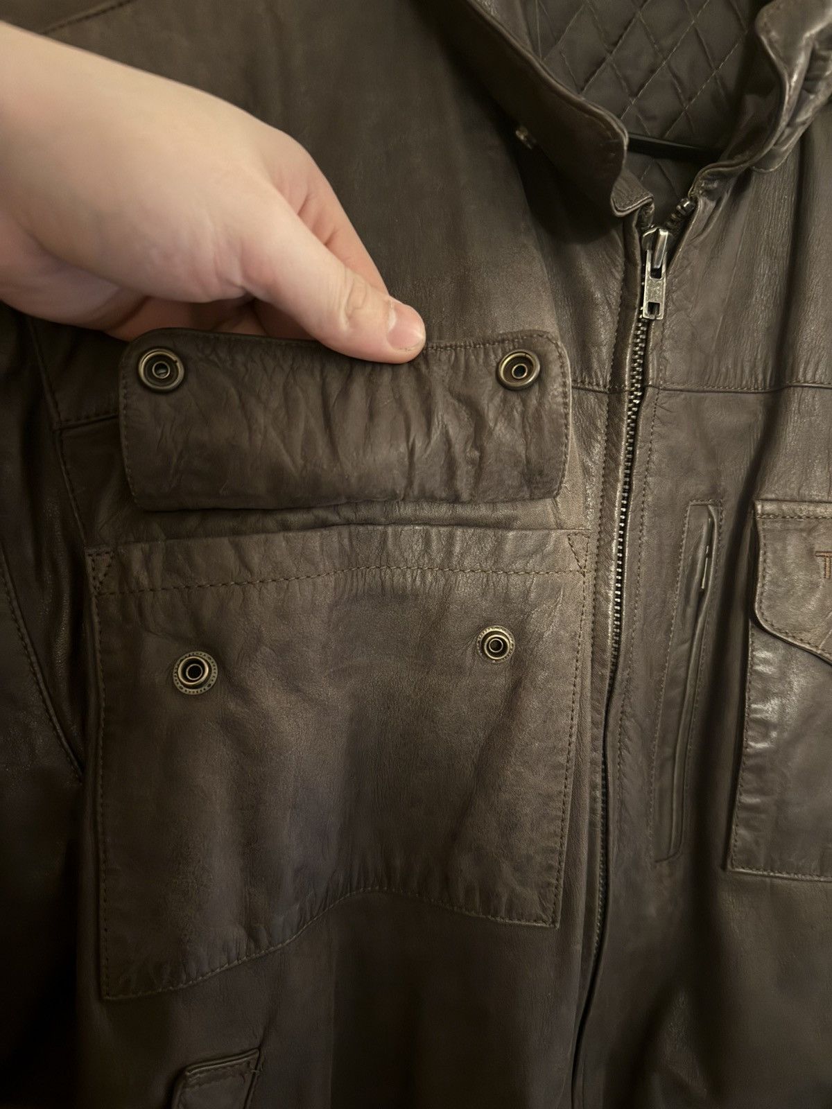 Vintage Vintage Brown Leather Toyota Flight Jacket Size US L / EU 52-54 / 3 - 6 Thumbnail