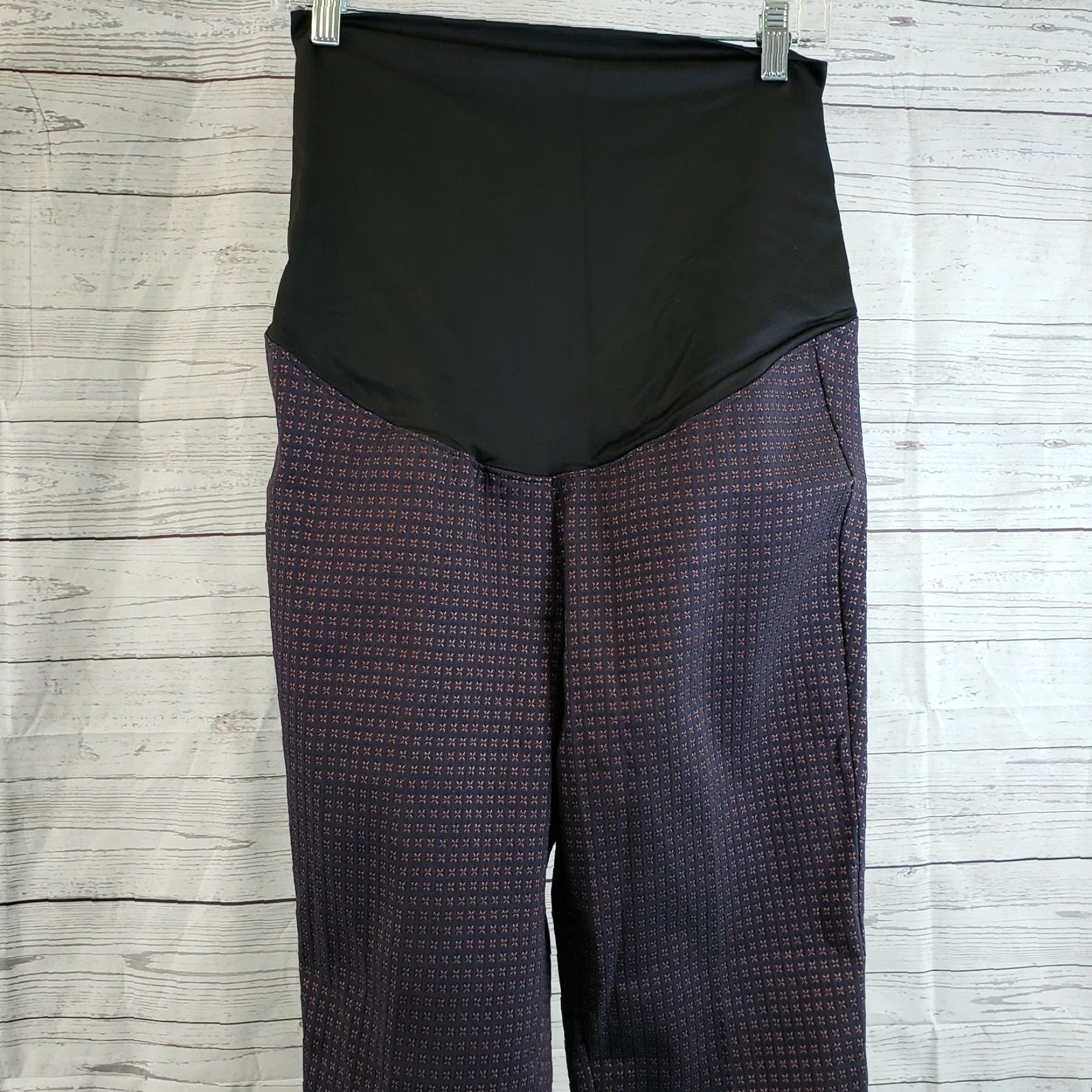 Loft Ann Taylor LOFT Womens Maternity Pants Sz 8 Purple Cotton Blend Size 30" / US 8 / IT 44 - 2 Thumbnail