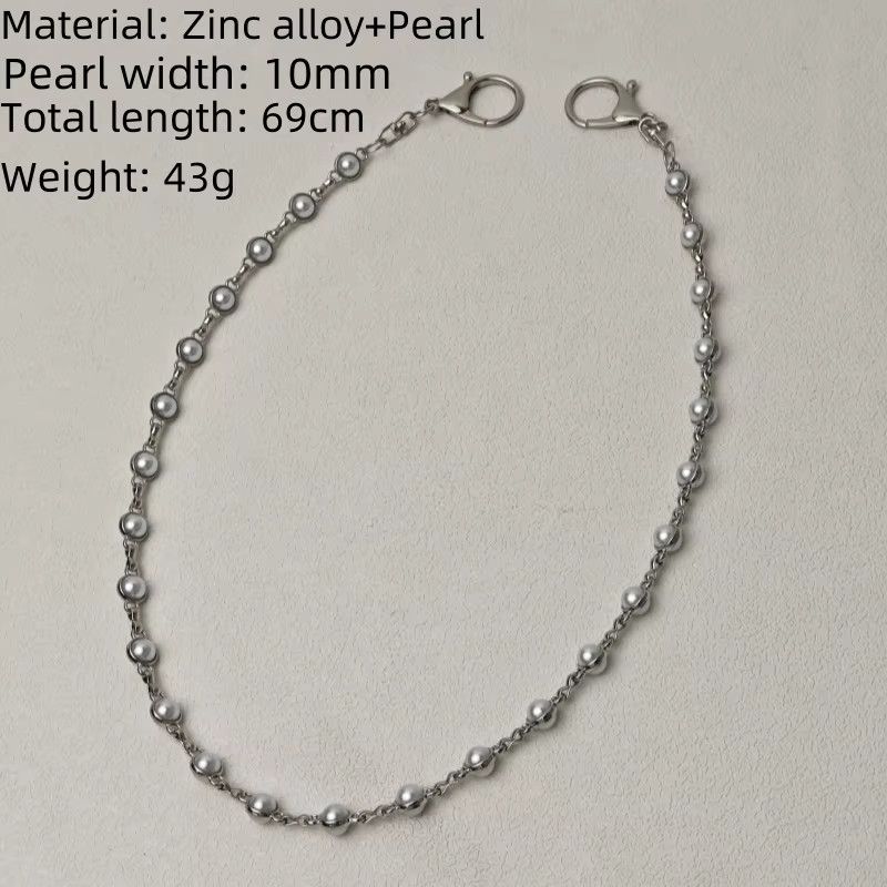 Jewelry Minimalism Pearl y2k Retro Style Unisex Punk Pants Chain Size ONE SIZE - 7 Thumbnail