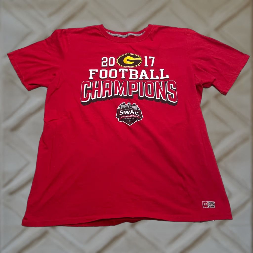 Russell Athletic Russell Athletic Shirt Mens Large Grambling 2017 Football Champions Logo SWAC Red Cotton Jersey Short Sleeve Crew Neck Size US M / EU 48-50 / 2 - 1 Thumbnail