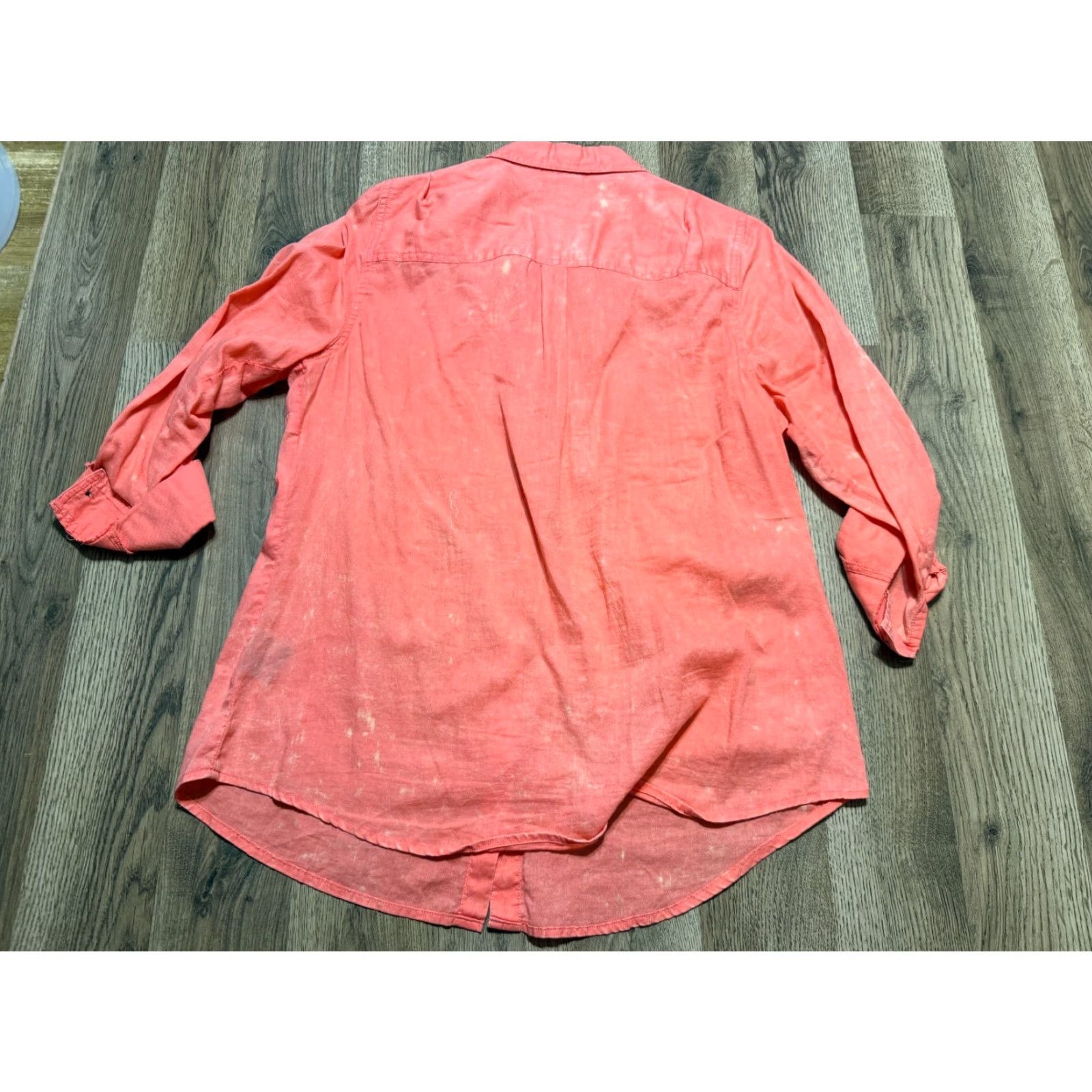 Vintage ALC Shirt Women's Large Orange Long Sleeve Button Up Shirt Size L / US 10 / IT 46 - 2 Thumbnail