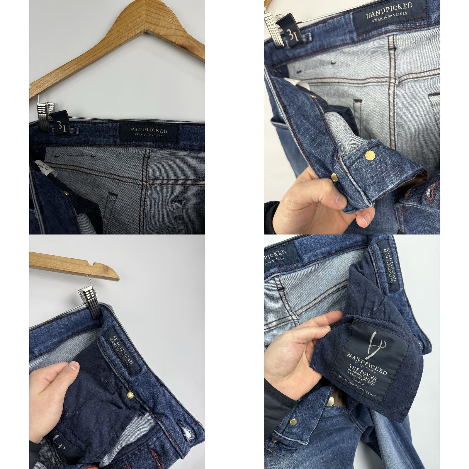 Vintage Handpicked Luxury Jeans Made in Italy Slim Fit Size 31 Jeans Men Blue Size US 31 - 8 Thumbnail