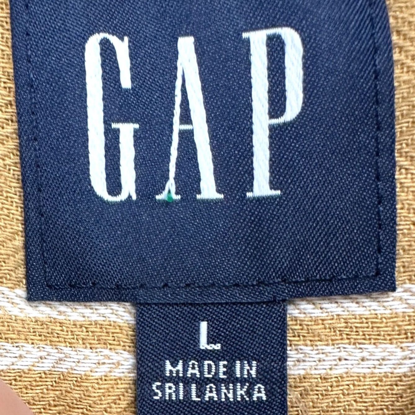 Gap Gap Shirt Men Linen Blend Gold Tan Herringbone Pocket Button Up Large Short Sleeve Casual New with Tags Size US L / EU 52-54 / 3 - 6 Thumbnail