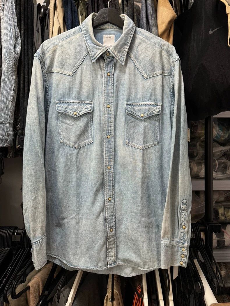 Visvim Visvim white jade button washed denim shirt-2506 Size US XL / EU 56 / 4 - 1 Thumbnail
