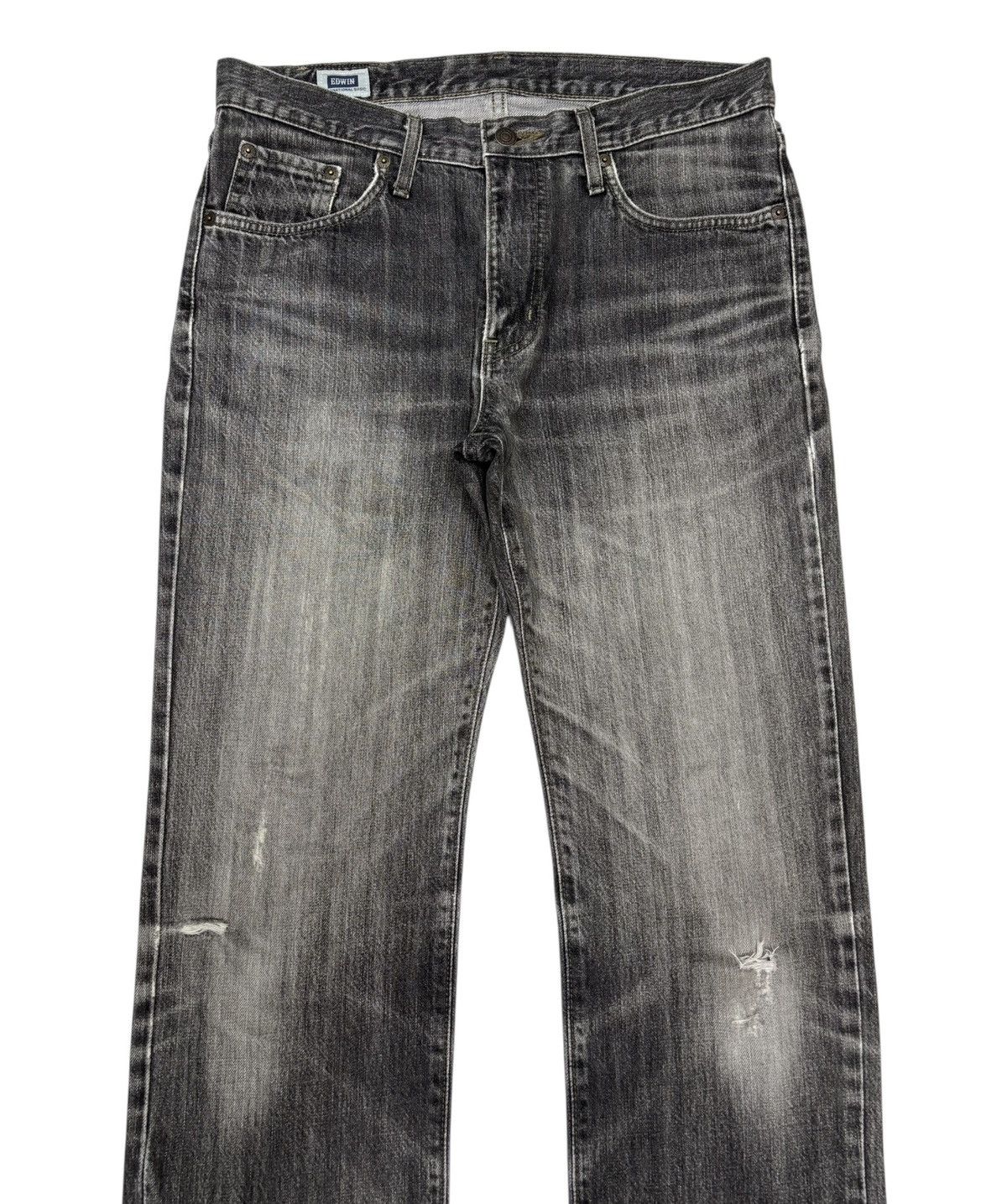 Hysteric Glamour Edwin Faded Black Loose Fit Distressed Denim Jeans Size US 33 - 7 Thumbnail