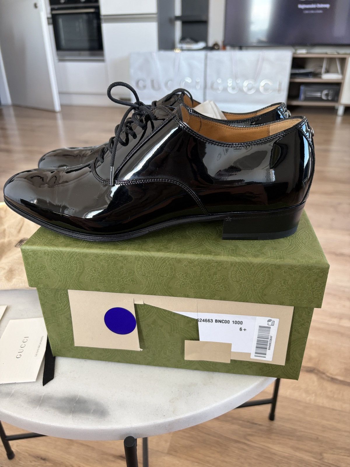 Gucci Gucci Worsh Patent Leather Lace-Up Shoes Size US 7.5 / EU 40-41 - 6 Thumbnail