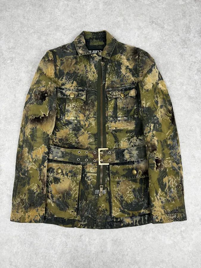 Jean Paul Gaultier 2000s Jean Paul Gaultier Earth Eroded Green Organic Velvet Jacket Size US S / EU 44-46 / 1 - 1 Thumbnail