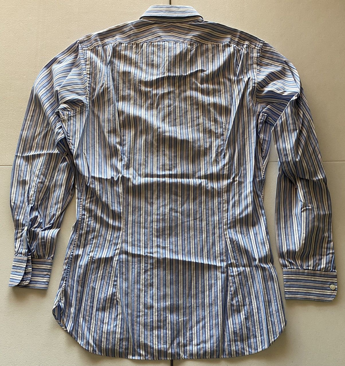 Ralph Lauren Purple Label RLPL light blue rep stripe 120s 2ply dress shirt 15 Size US S / EU 44-46 / 1 - 4 Thumbnail