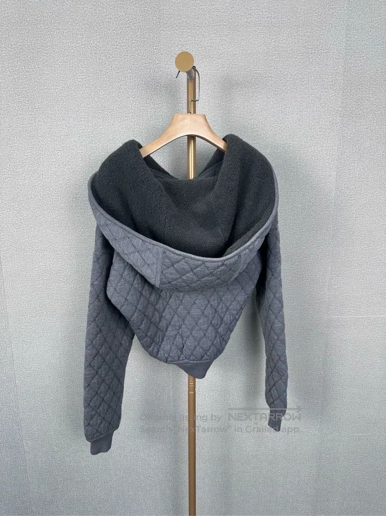 Hermes Hermes Gray Diamond Quilted Cotton Outerwear Size XXS / US 00 / IT 34 - 2 Thumbnail
