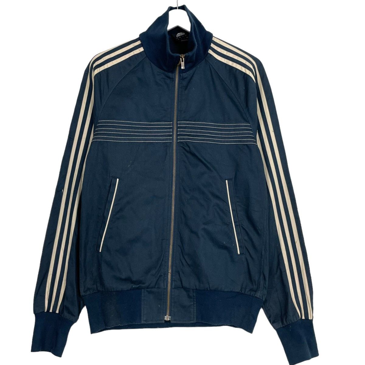 Adidas × Other 💥NAVY ADIDAS STRIPED TRACKTOP JACKET Size US L / EU 52-54 / 3 - 1 Thumbnail