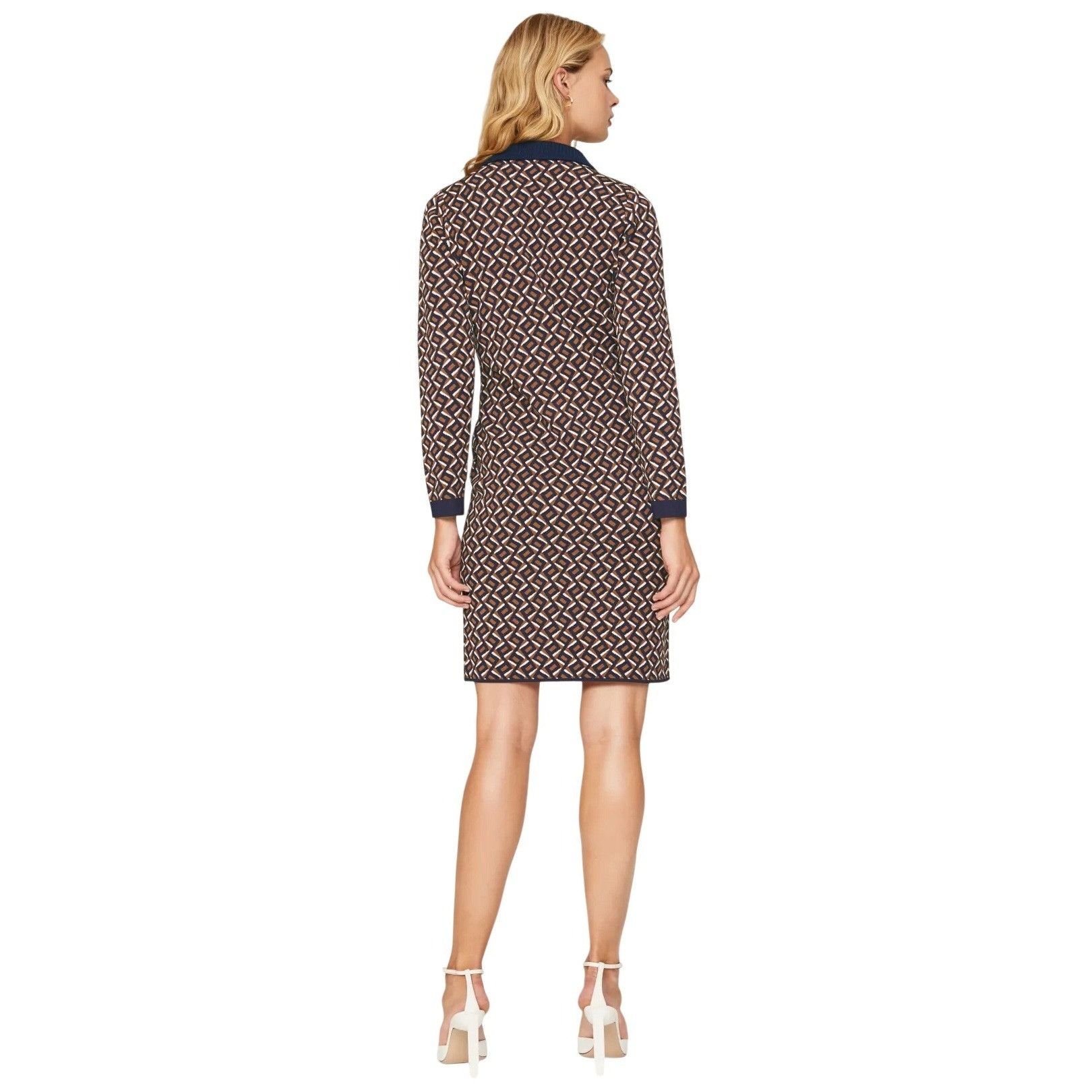 Diane von Furstenberg Diane Von Furstenberg XS Milena LongSleeve Polo Sheath Dress Size XS / US 0-2 / IT 36-38 - 3 Thumbnail