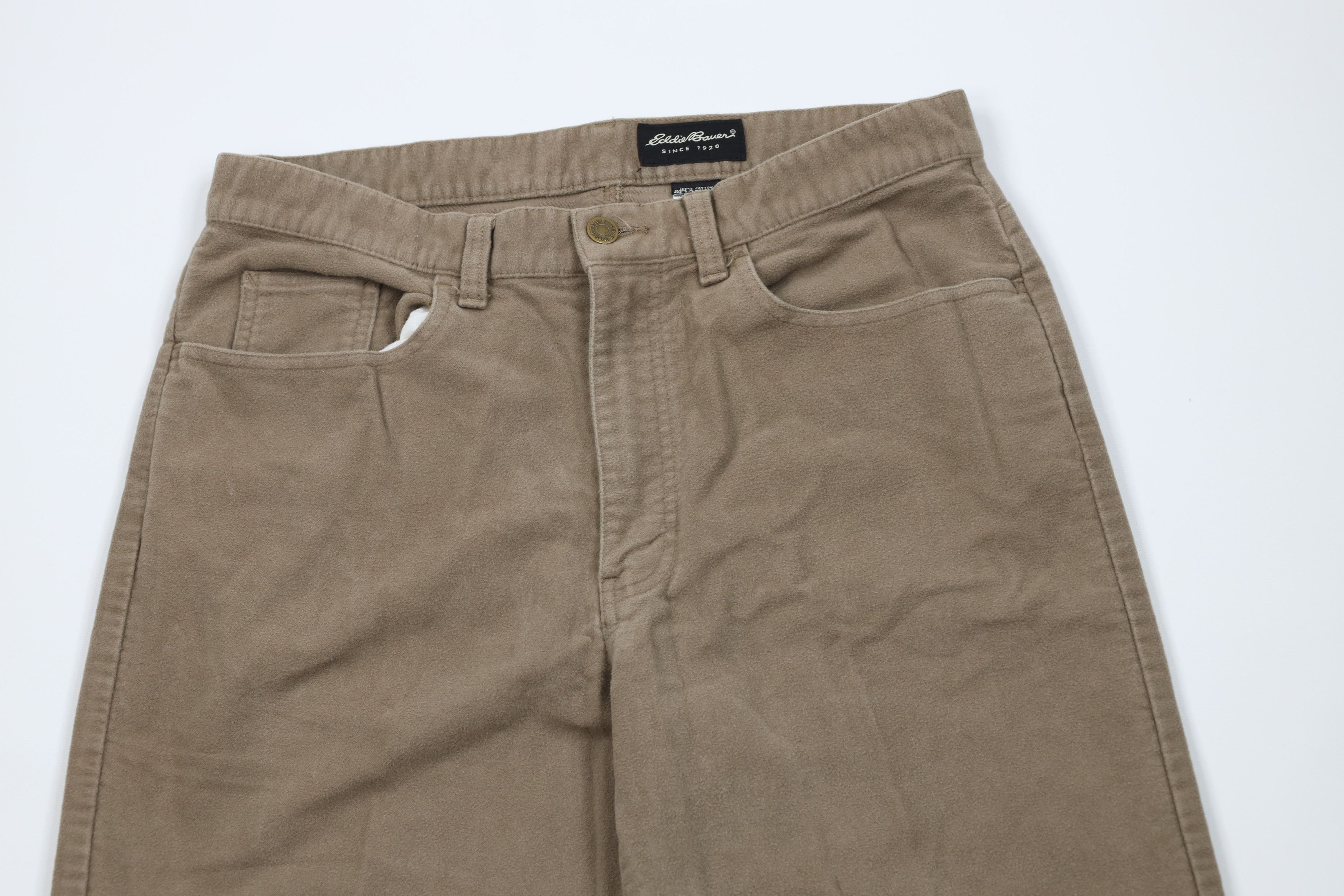 Eddie Bauer Vintage 90s Eddie Bauer Chamois Cloth Moleskin Chino Pants Size US 32 / EU 48 - 2 Thumbnail