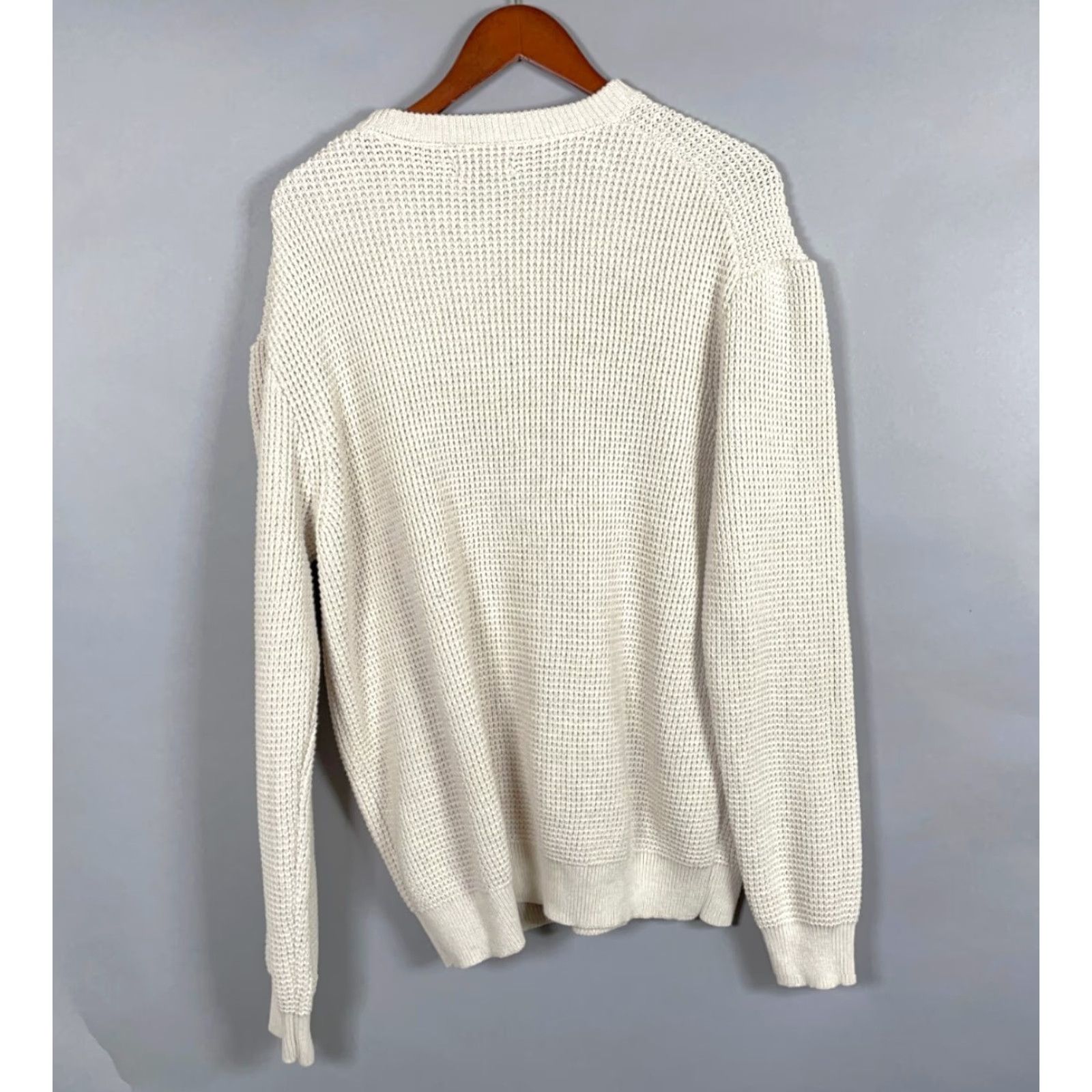 Vintage Unworn Tahari Waffle Knit Sweater Pullover Crewneck Adult XL Ivory Cotton Blend Preppy 90s Mens Size US XL / EU 56 / 4 - 2 Thumbnail