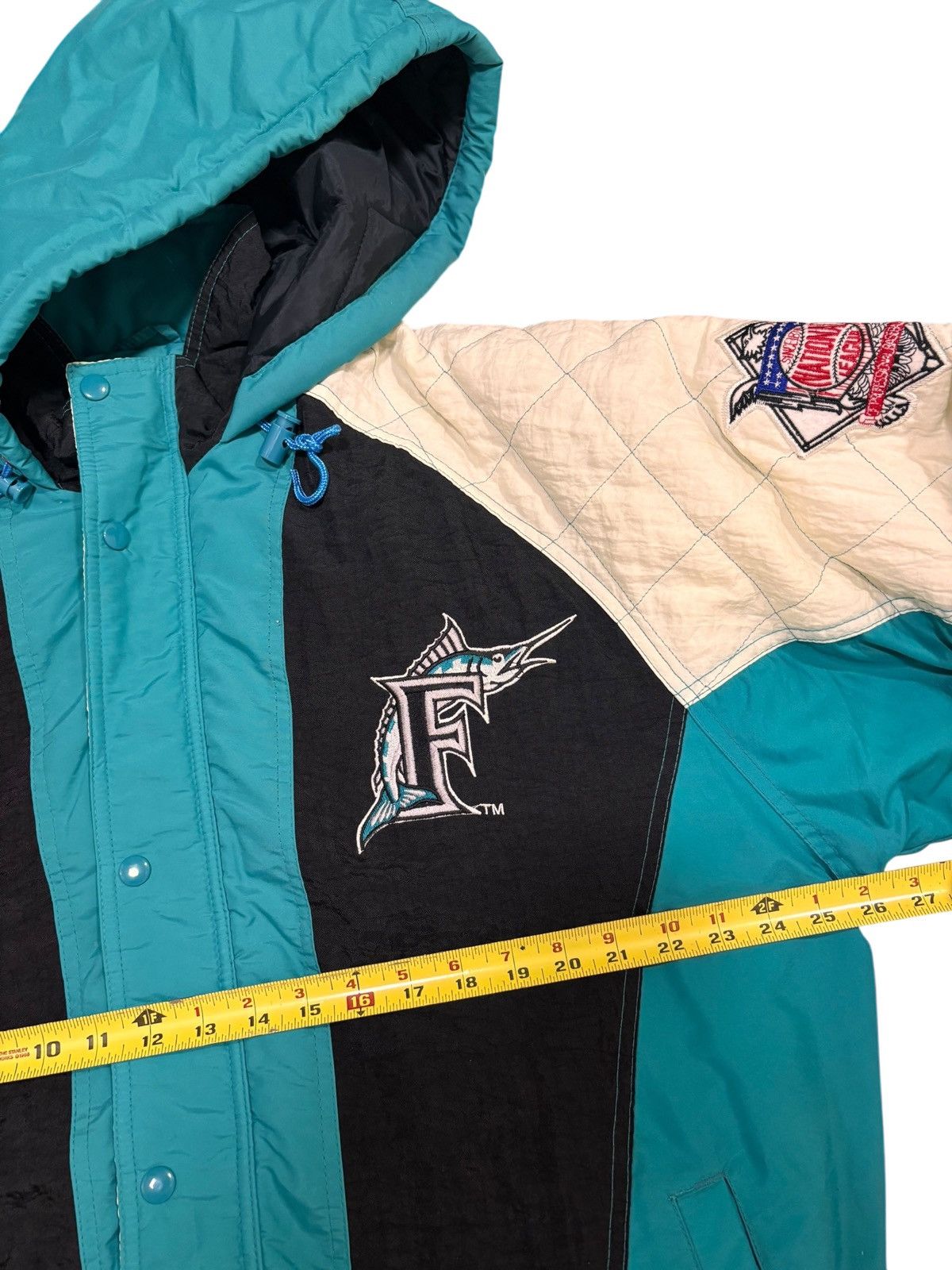 Starter Vintage 90s Florida Marlins Starter Puffer Jacket Mens L Size US L / EU 52-54 / 3 - 12 Thumbnail