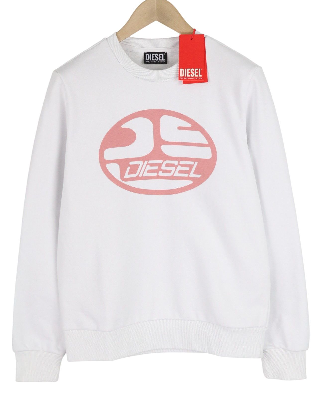 Diesel S-GINN-K26 S White Front Logo Sweatshirt 41025 Size US S / EU 44-46 / 1 - 1 Thumbnail
