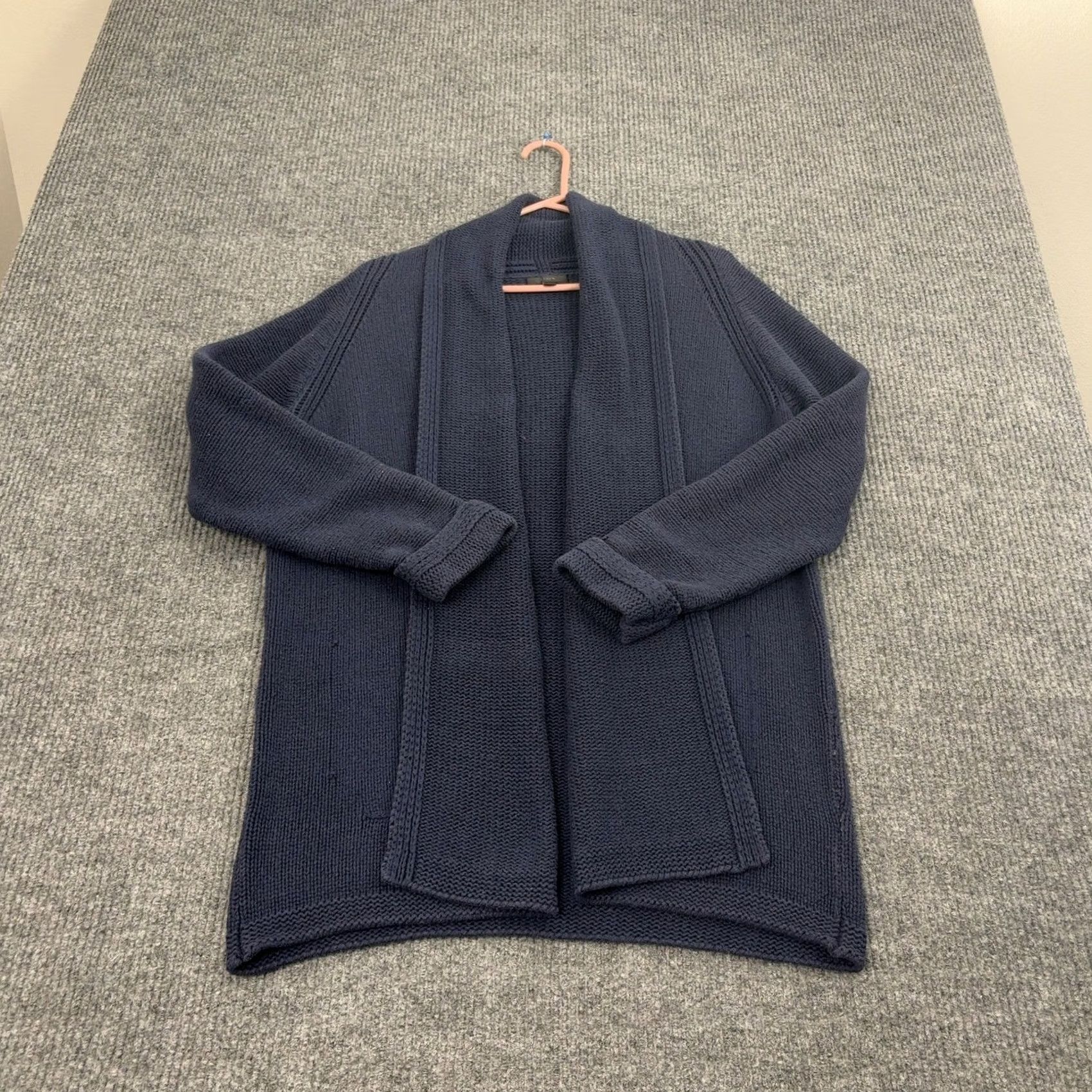 J.Crew J.Crew Cardigan Womens M Navy Blue Cotton Nylon Wool Open Front Shawl Classic Cardigan Sweater Knit Long Sleeve Casual Workwear Womens M Navy Blue Size M / US 6-8 / IT 42-44 - 5 Thumbnail