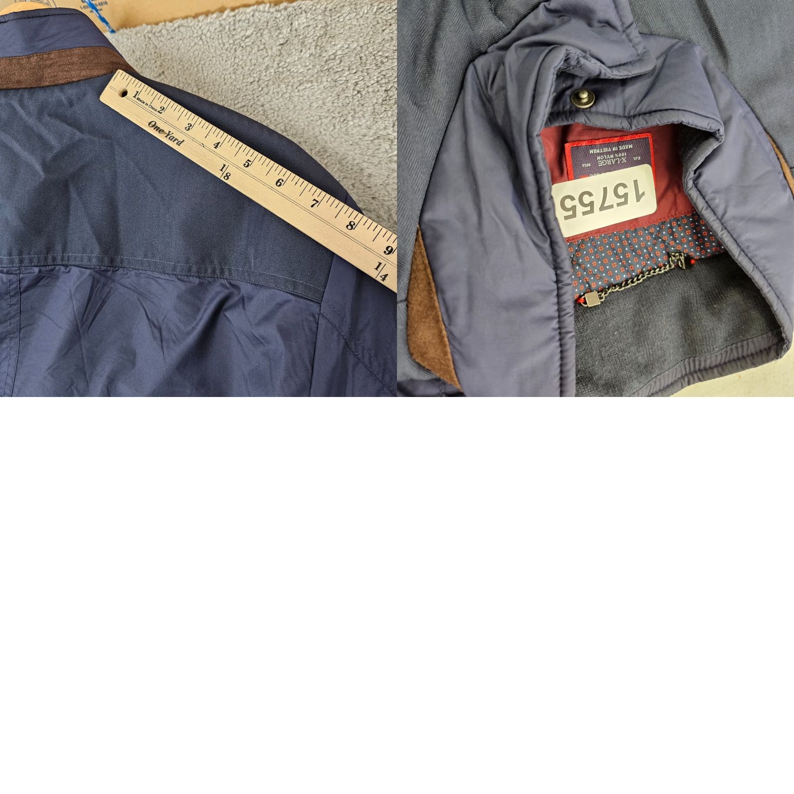 UNTUCKit UNTUCKit Lanson Jacket Mens XL Blue Full Zip Nylon Quilt Lined Weather Resistant Breathing Pockets Stand-Up Collar Regular Fit Size US XL / EU 56 / 4 - 9 Thumbnail