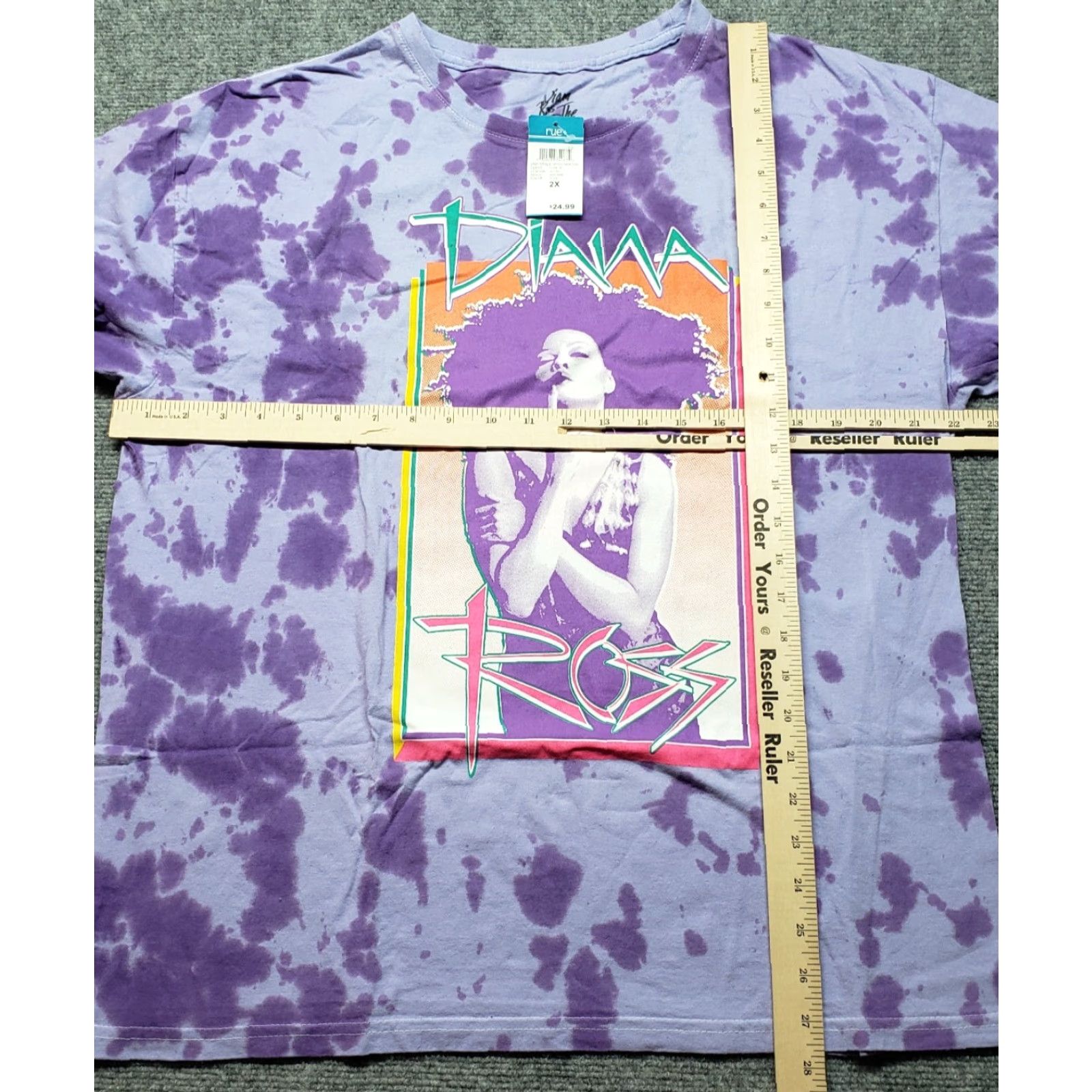Vintage Rue21 Diana Ross The Boss Apparel T Shirt Womens 2X Purple Graphic Tie Dye New Size XXL / US 16-18 / IT 52-54 - 4 Thumbnail