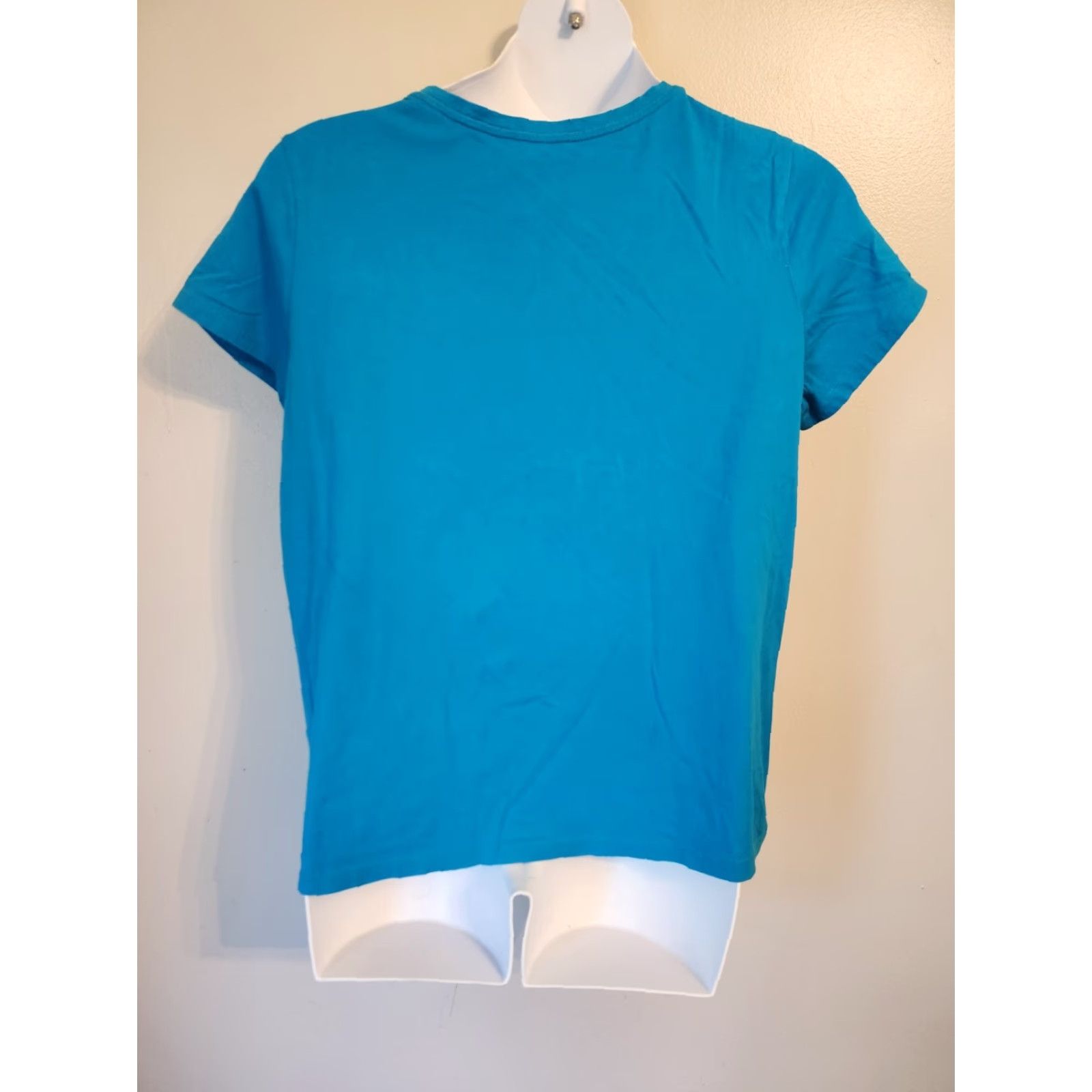 Vintage Laura Scott Blue Eyelet Casual Top Shirt Boho XL 16 18 Women T-Shirt Crew Neck Short Sleeve Cap Sleeve 100% Cotton Easy Care Size XL / US 12-14 / IT 48-50 - 4 Thumbnail