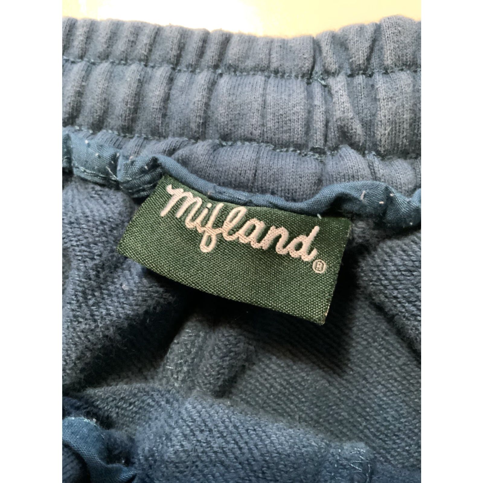 Vintage VINTAGE Mifland Script Fleece Knit Blue QS II 13oz Heavyweight Jogger Sweatpants Sz. XXL Mens Sweatpants Blue 2XL Regular Lightweight? Size US 39 - 4 Thumbnail