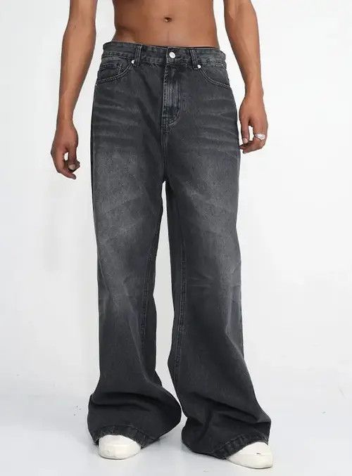 Designer custom distressed faded baggy flared pants Size US 34 / EU 50 - 6 Thumbnail