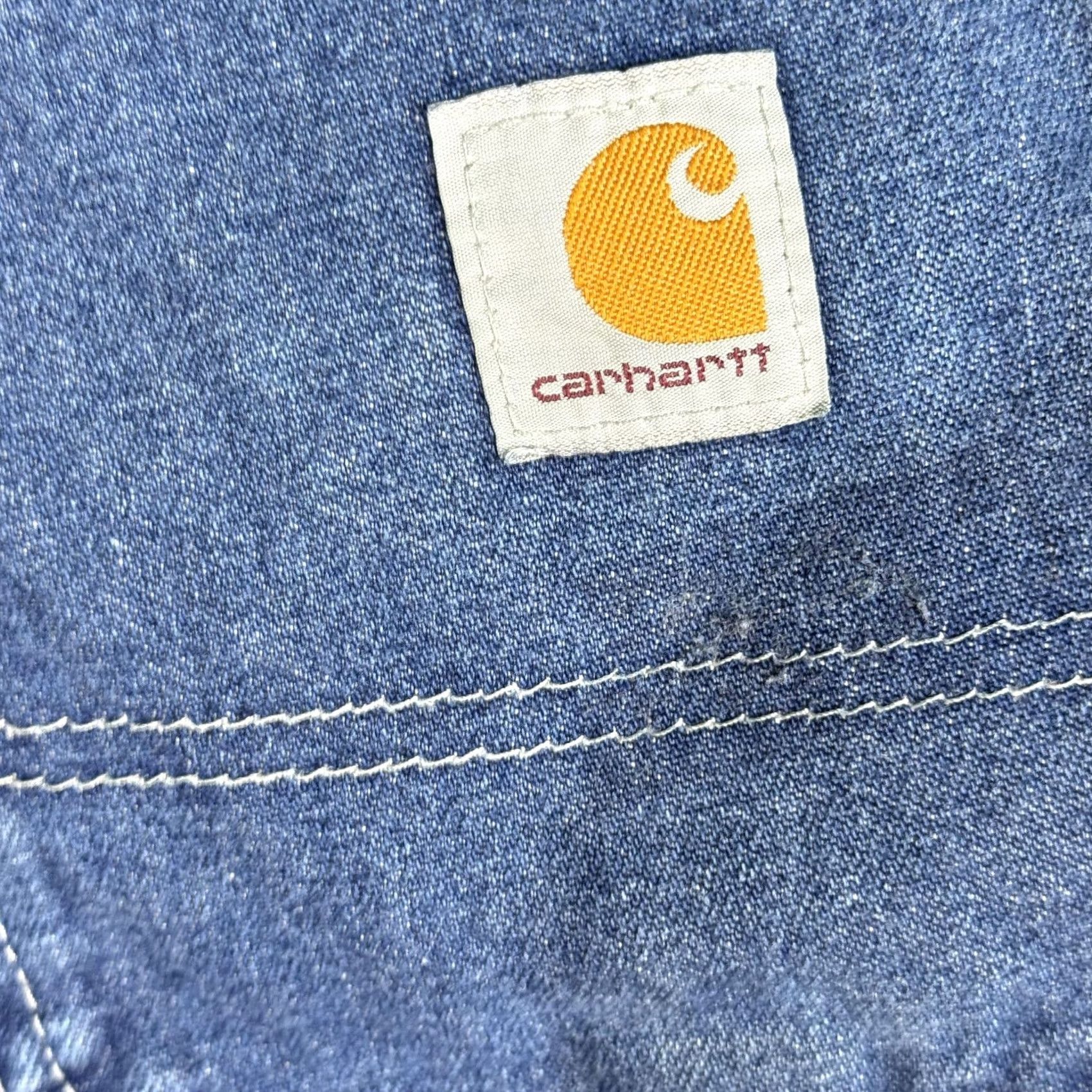 Carhartt VINTAGE Carhartt Jeans Mens 33x30 Blues Denim Dungaree Fit Carpenter Workwear Size US 33 - 3 Thumbnail