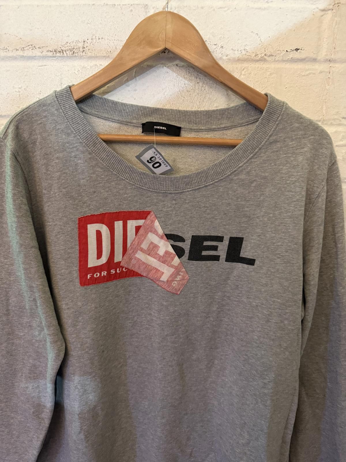 Diesel Diesel Grey Men's Sweatshirt Size 90 Size US M / EU 48-50 / 2 - 3 Thumbnail