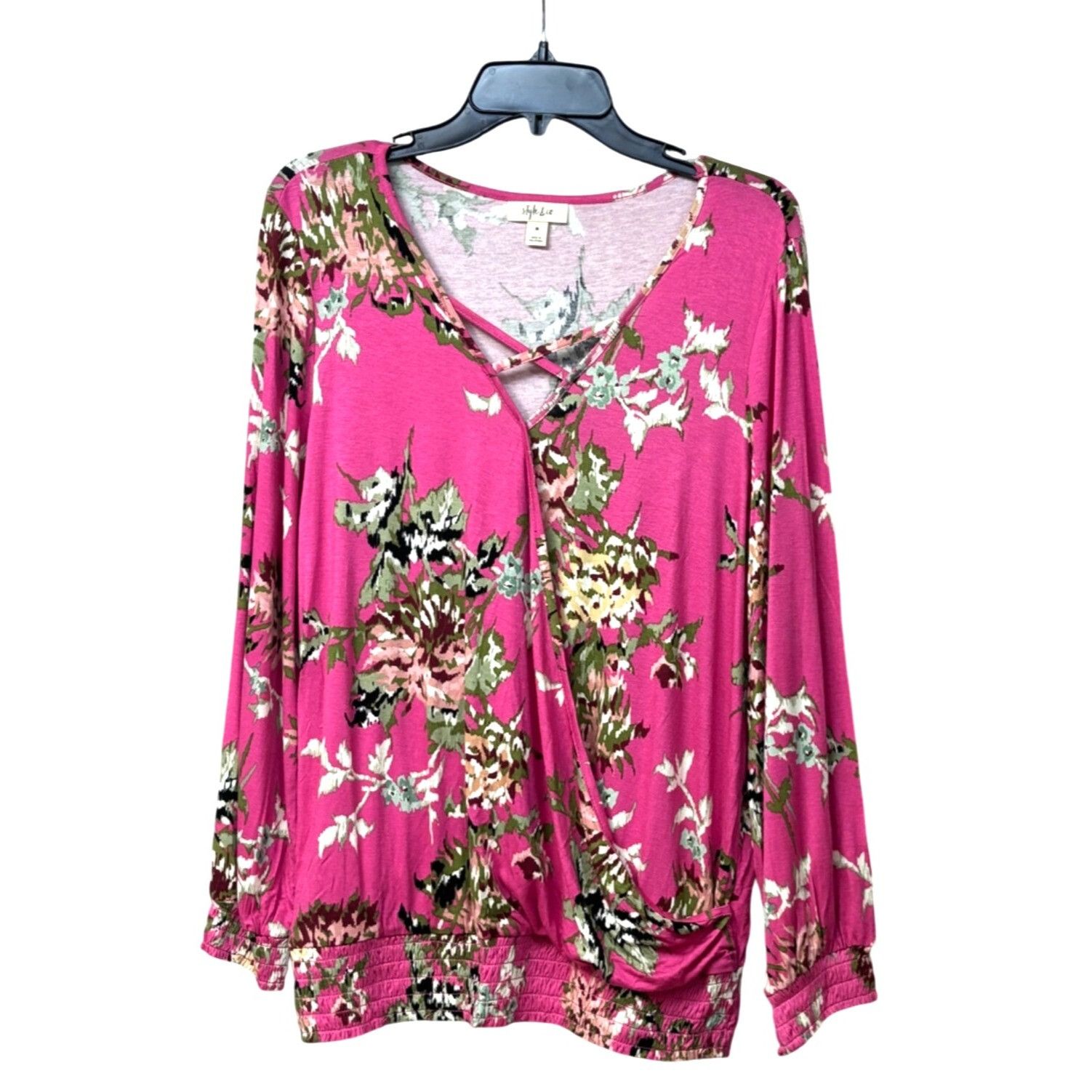 Other Style & Co Floral-Print Smocked Surplice Top, Pink Vintage Size M / US 6-8 / IT 42-44 - 9 Thumbnail