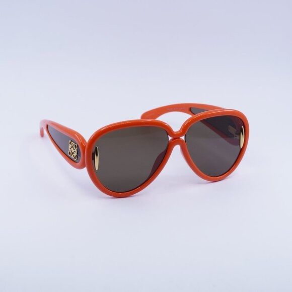 Loewe Loewe LW40132I 42E Sunglasses Shiny Orange Aviator Frame Size ONE SIZE - 5 Thumbnail