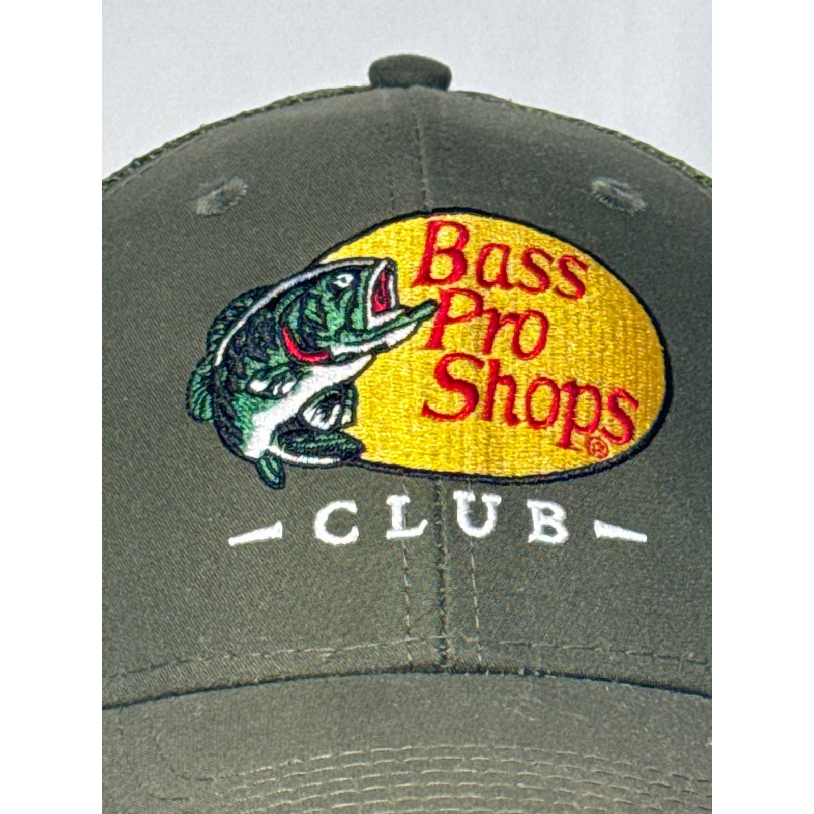 Bass Pro Shops Bass Pro Shops Trucker Hat Olive Green Mesh Snapback Cap Size ONE SIZE - 2 Thumbnail