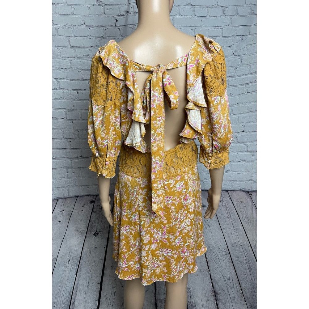 Free People NWT New Free People Yellow Lucie Mini Dress Size 6 Size M / US 6-8 / IT 42-44 - 4 Thumbnail