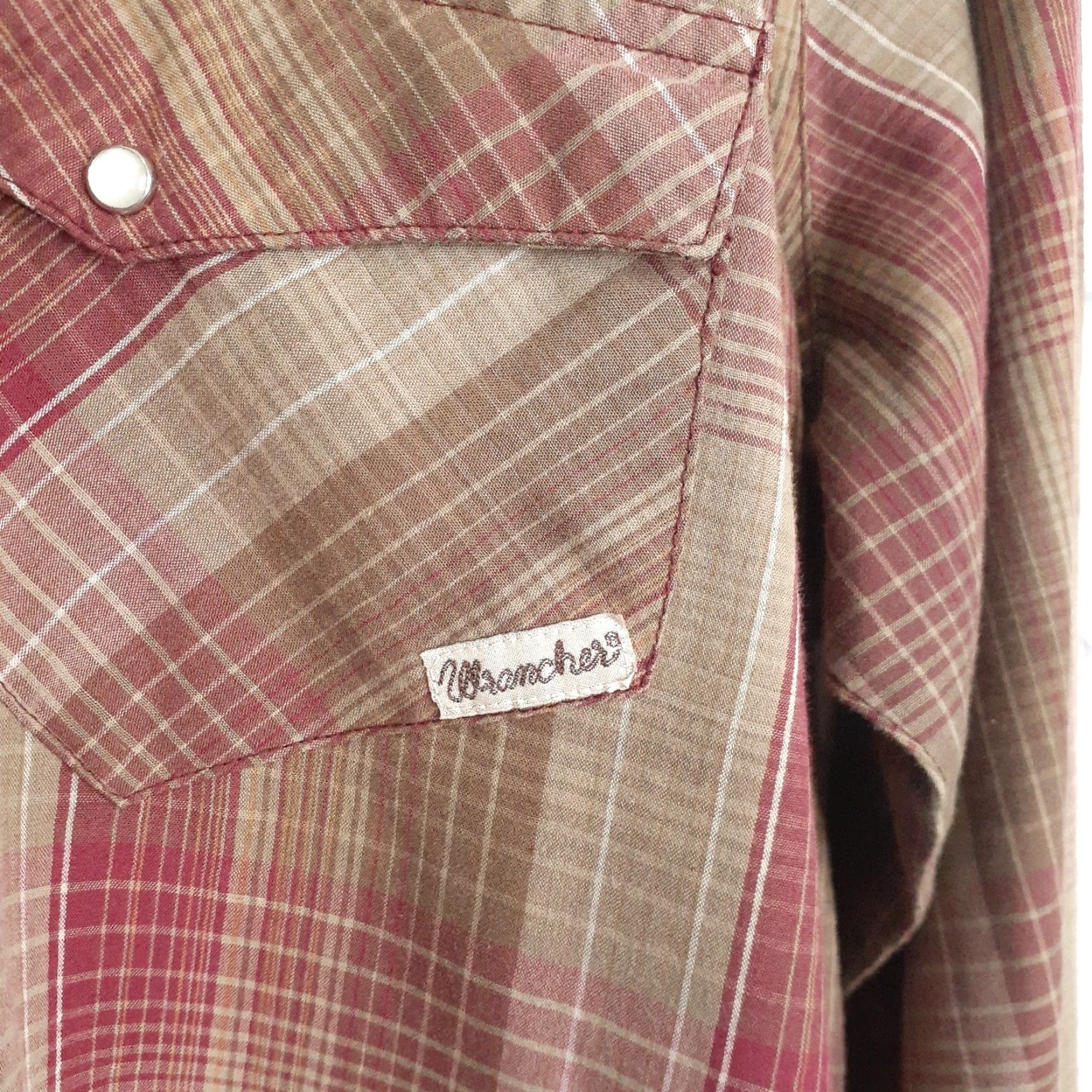 Wrangler VINTAGE Wrangler Wrancher Pearl Snap Long Sleeve Shirt Mens Large Size US L / EU 52-54 / 3 - 4 Thumbnail