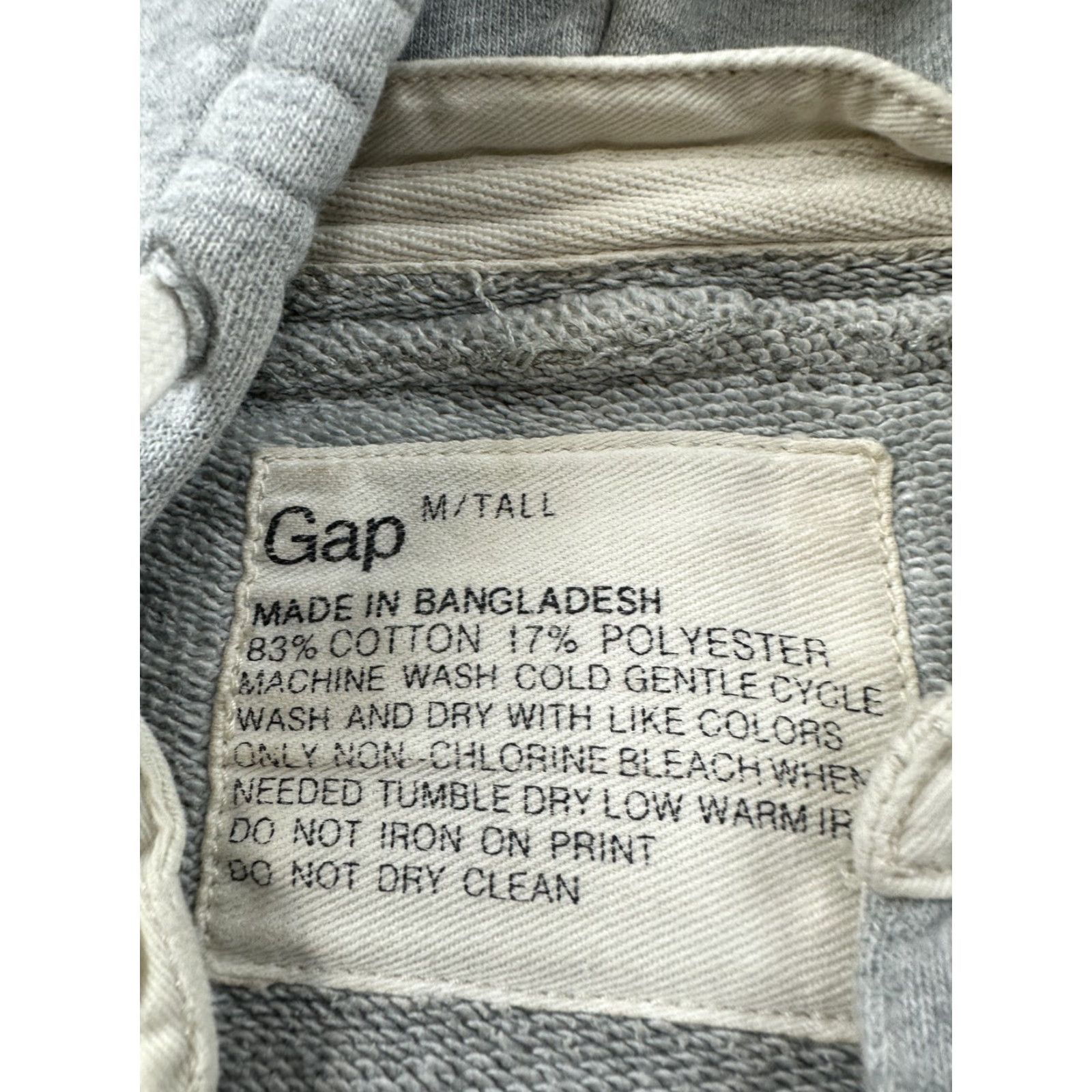 Gap Gap Hoodie Pullover Mens Medium Tall Gray Button Neck Kangaroo Pocket Sweatshirt Size US M / EU 48-50 / 2 - 6 Thumbnail