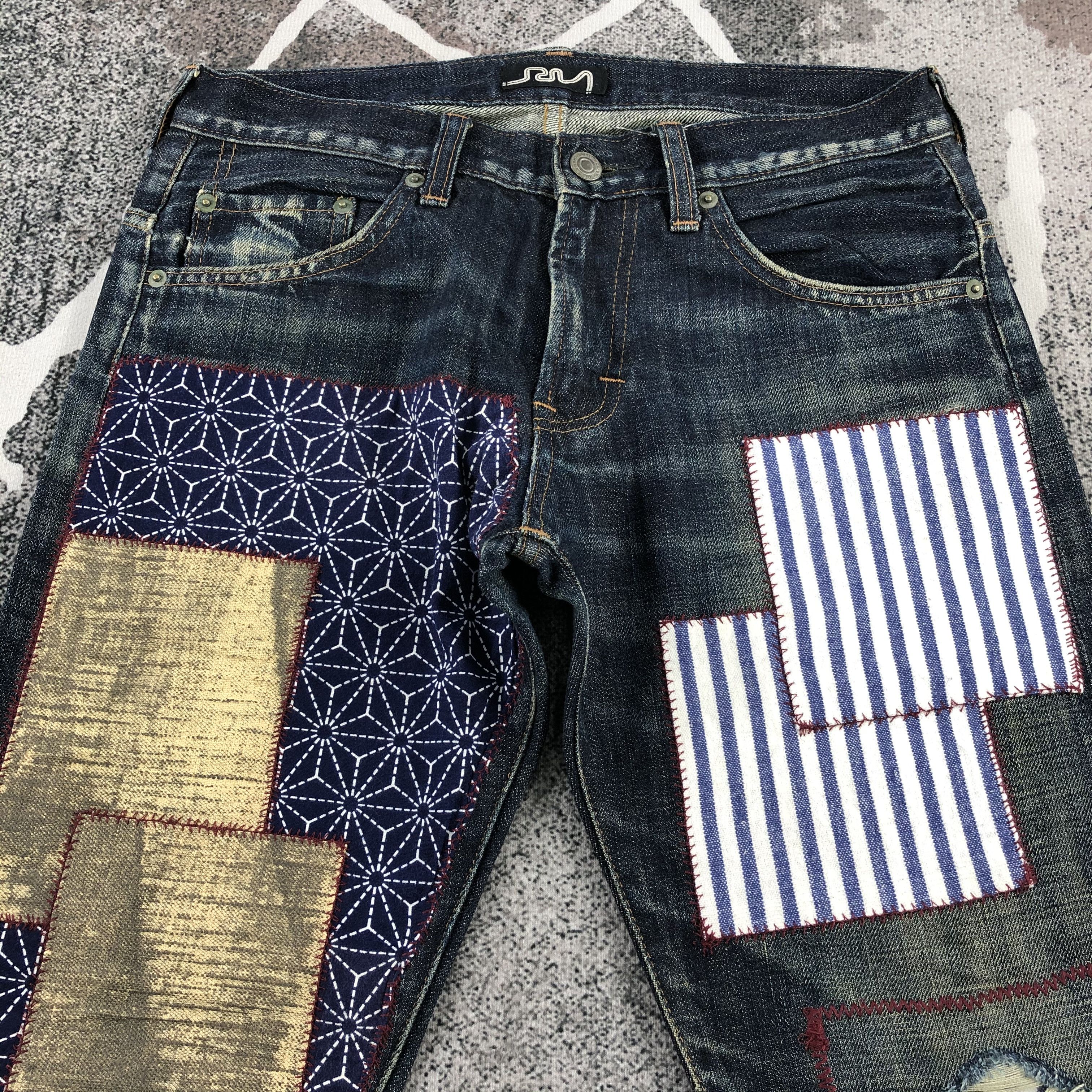Japanese Brand RNA Inc. Jeans Patch Work Denim KJ818 Size US 31 - 3 Thumbnail