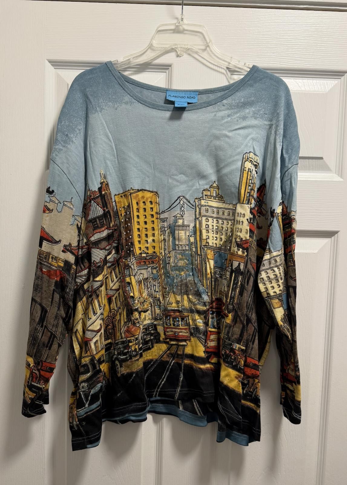 Designer Blouse cardigan Flamingo San Francisco Cable Car Sweater 3X Size M / US 6-8 / IT 42-44 - 1 Thumbnail