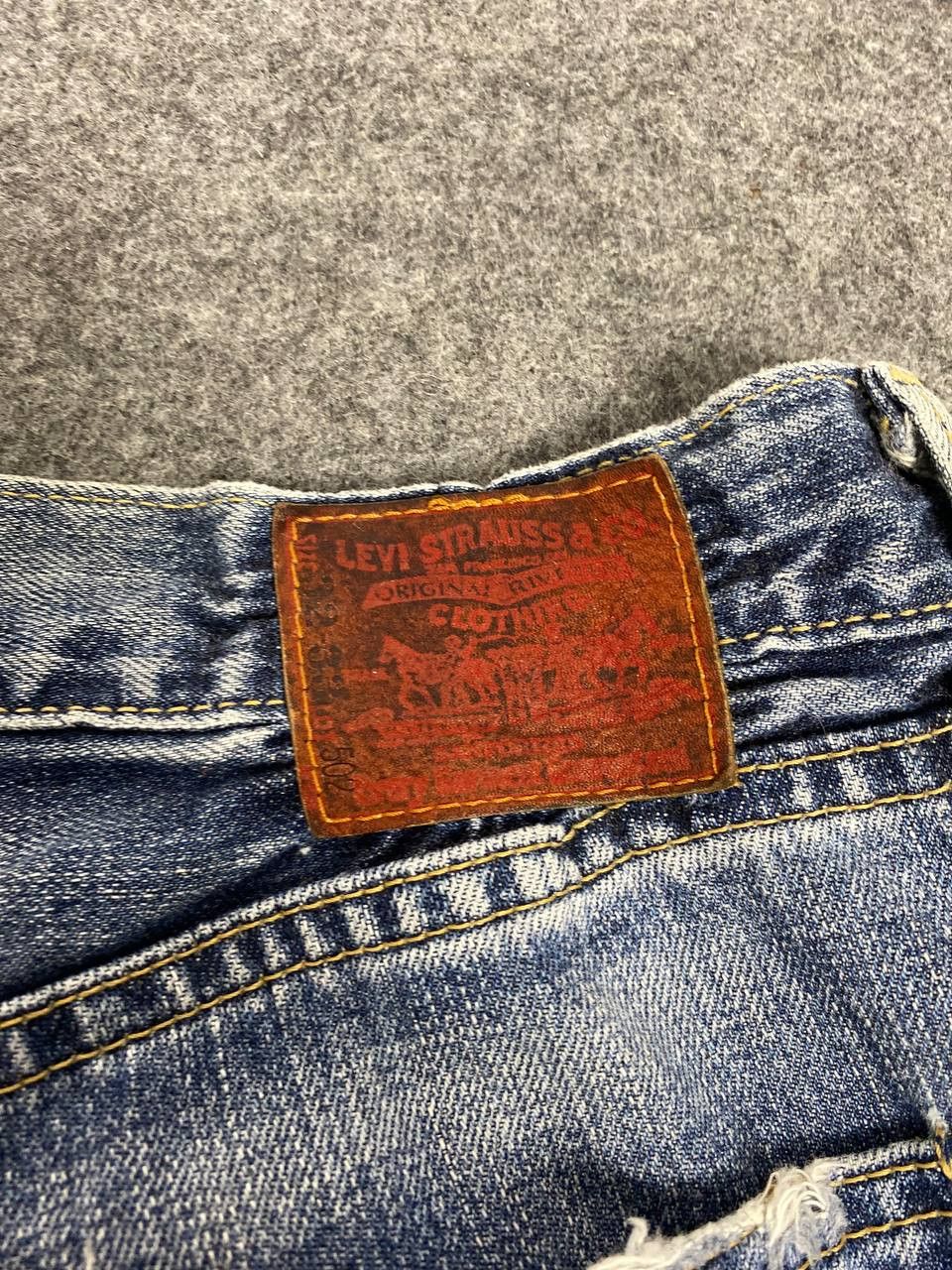 Levi's vintage levis 502 distressed reworked denim nice design Size US 32 / EU 48 - 6 Thumbnail