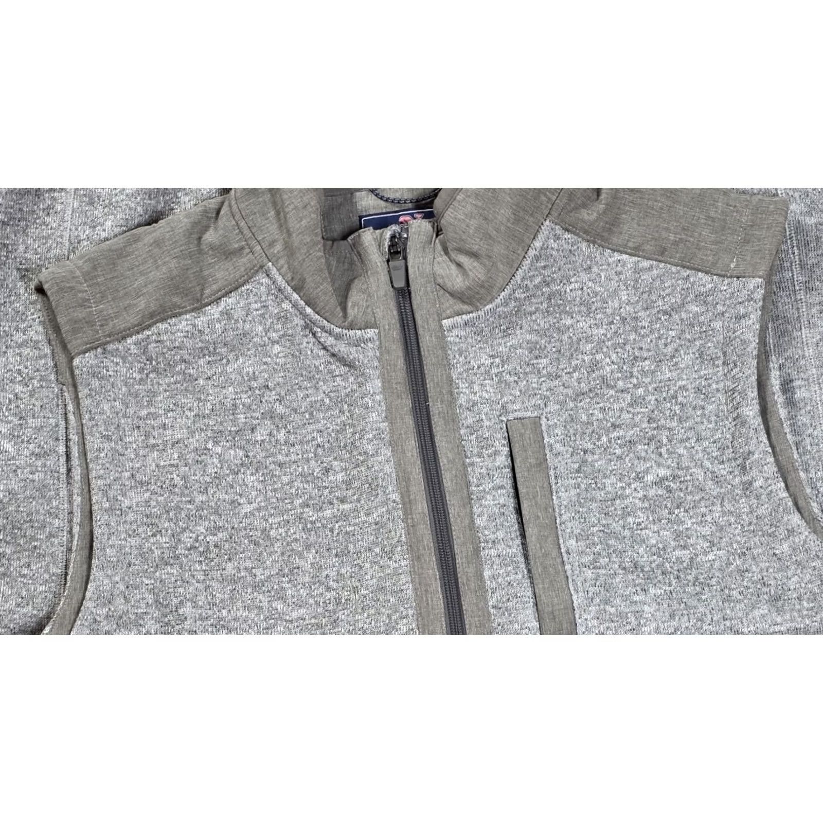 Vineyard Vines Vineyard Vines Mountain Fleece Sweater Vest Mens Medium Gray Full Zip Polyester Size US M / EU 48-50 / 2 - 6 Thumbnail
