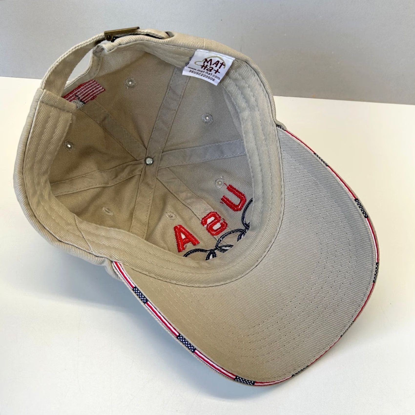 Vintage VINTAGE Nike Shirt Mens Beige USA Olympics Hat Strapback Dad 5 Rings American Flag Bill Mat Hat Size ONE SIZE - 7 Thumbnail