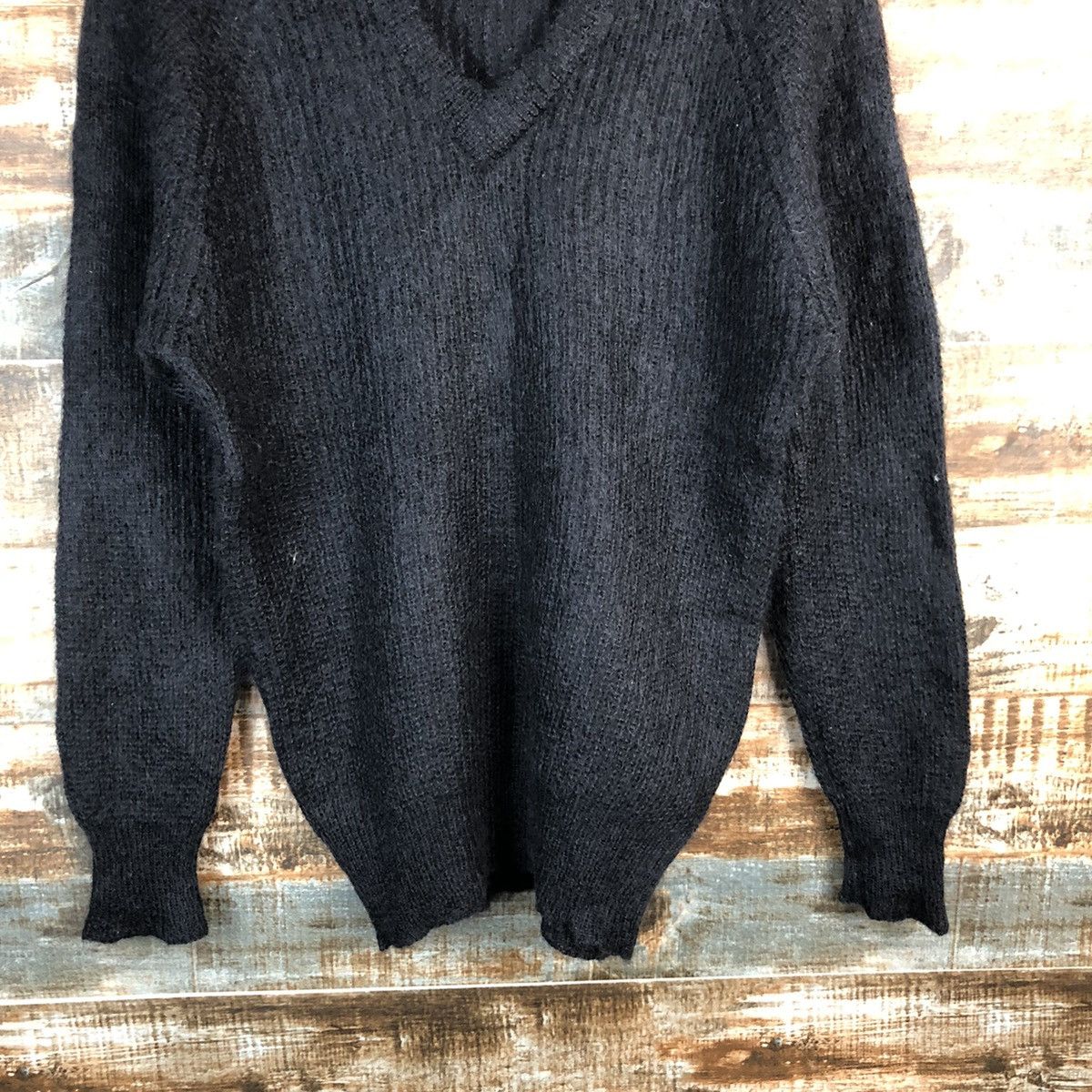 Homespun Knitwear × Japanese Brand The Basic Of Renown Black mohair Knitwear #A1663 Size US S / EU 44-46 / 1 - 6 Thumbnail
